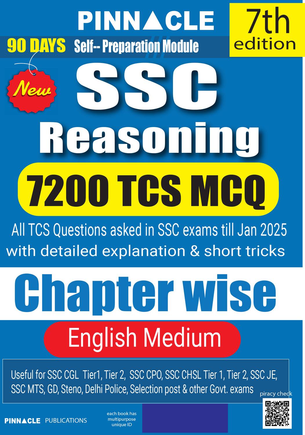 SSC Reasoning 7200+ Chapter-wise MCQs with Detailed Explanations