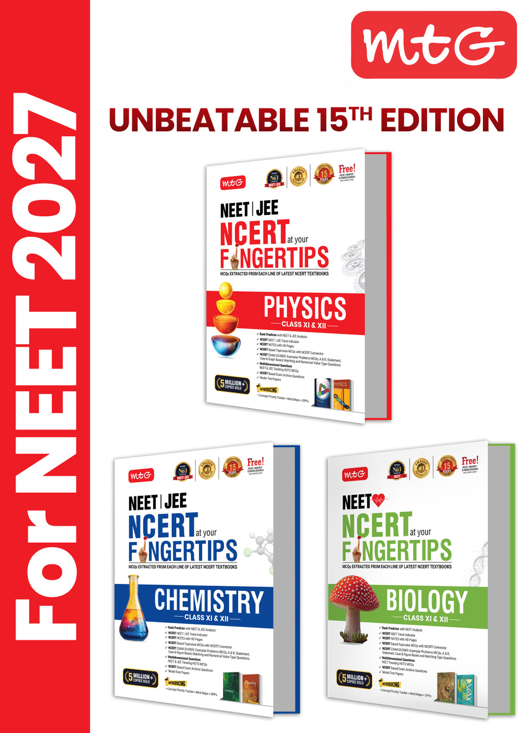 Image of MTG NCERT at your Fingertips Physics, Chemistry & Biology For NEET Exam 2026-2027
