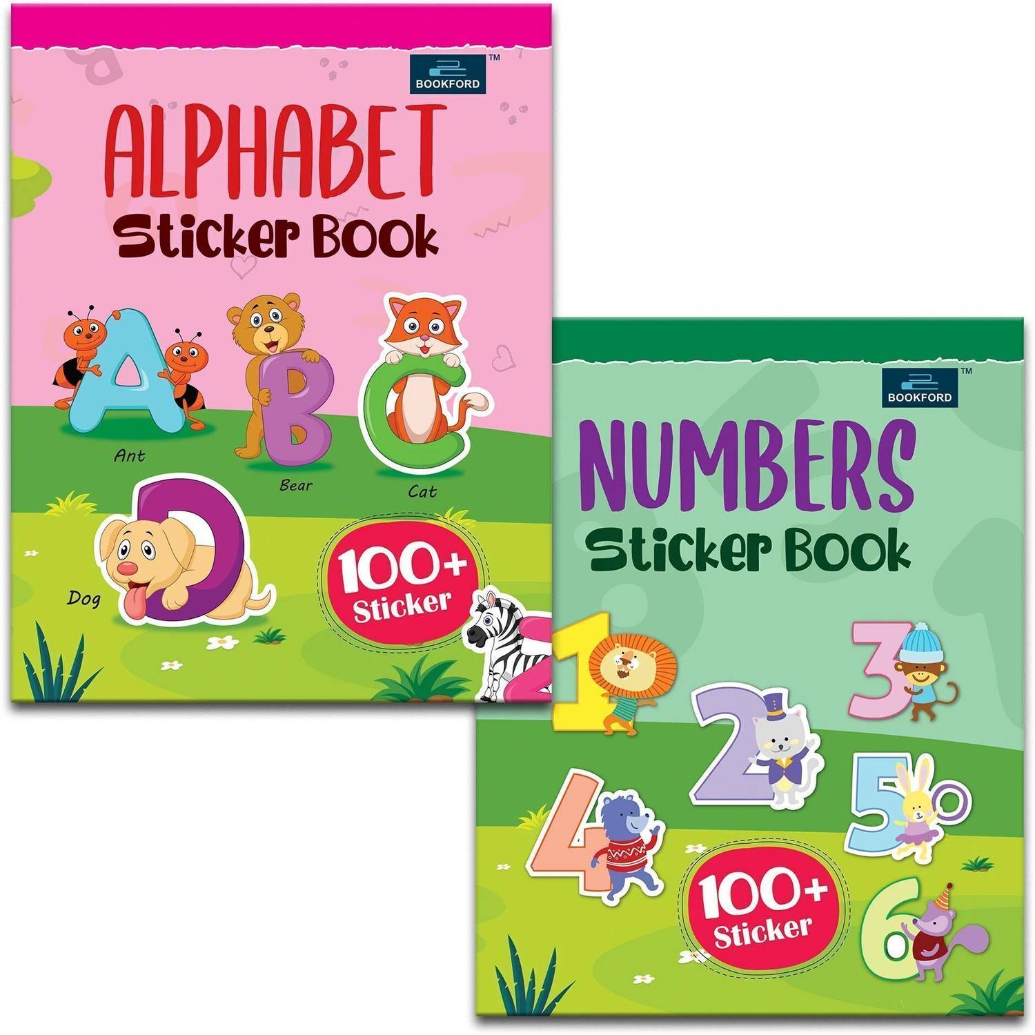 Alphabet And Numbers Sticker Book for kids (Set Of 2)