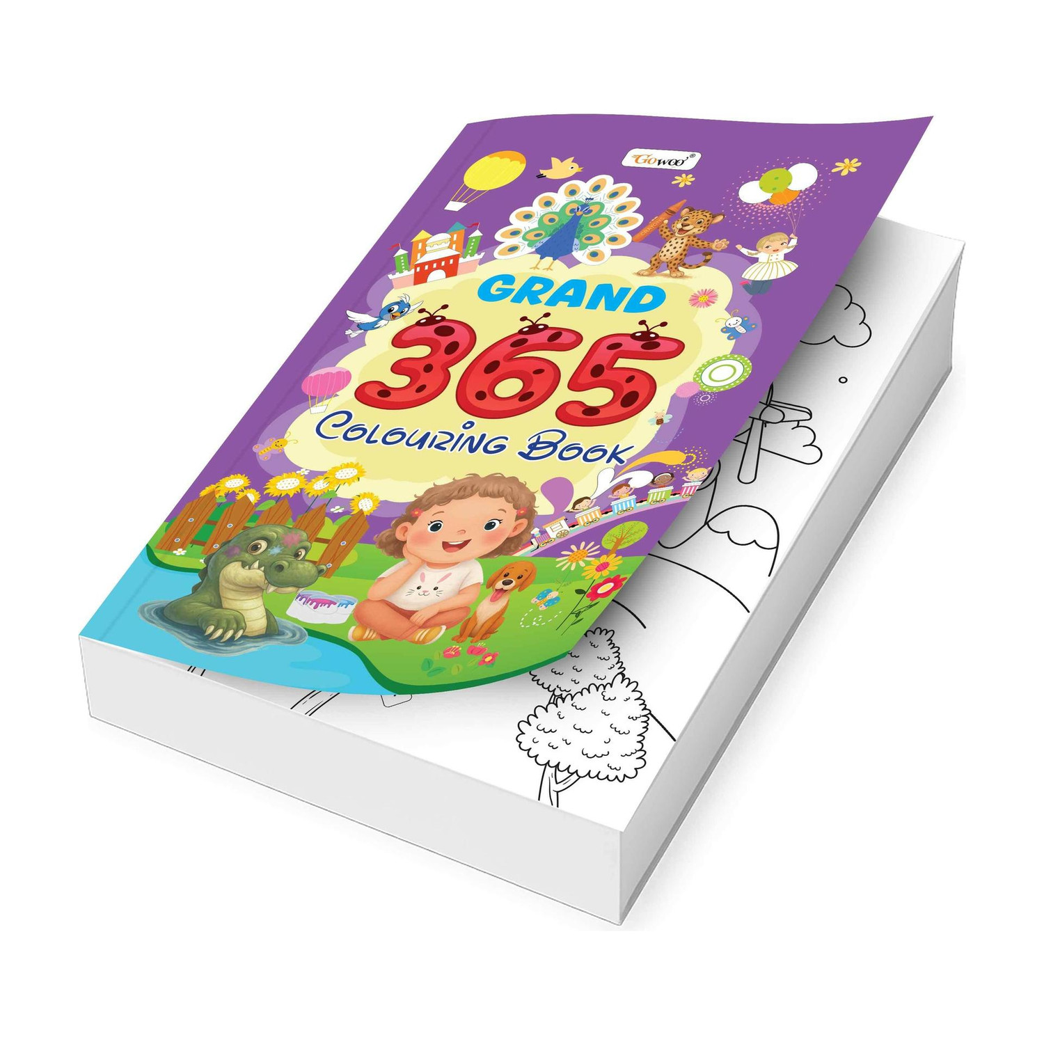 Image of GO WOO GRAND - 365 Colouring Book :- early learners colouring book, Kids educational book, Jumbo colouring book for kids (Paperback, GOWOO)