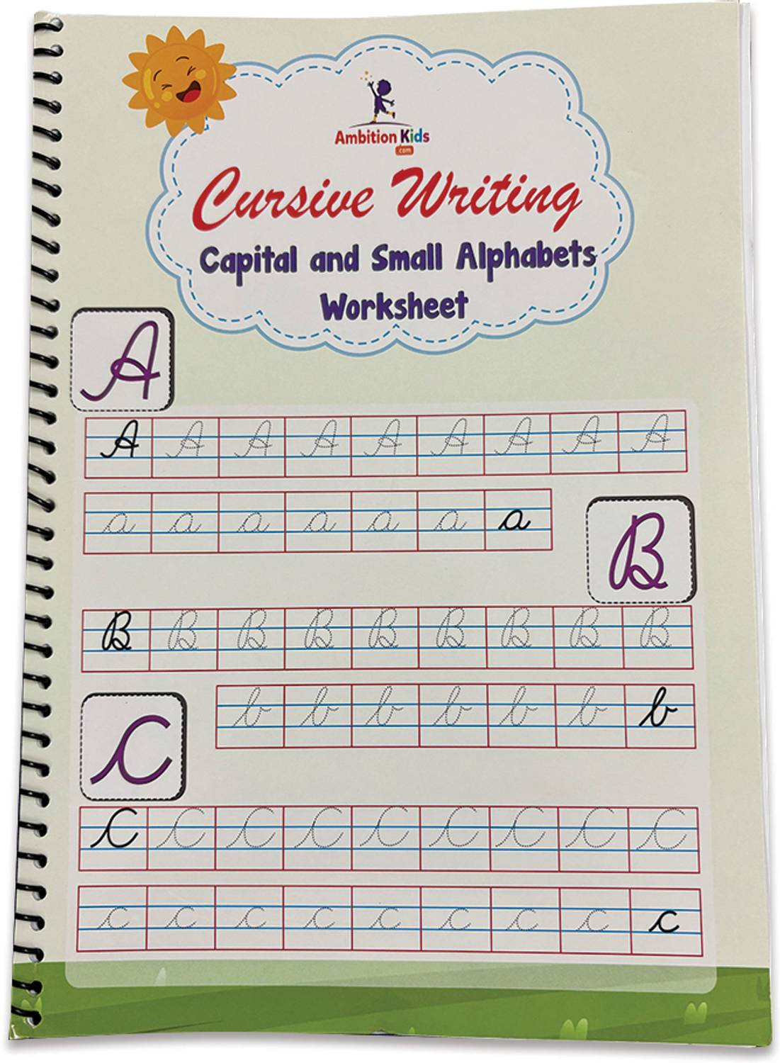 Ambition Kids Cursive Writing Workbook for Kids | Capital & Small Letters Tracing | Early Learning Handwriting Practice for Ages 3 to 6 Years | Letter Formation & Writing Skills [Spiral-bound] [Aug 31, 2025] Ambition Kids