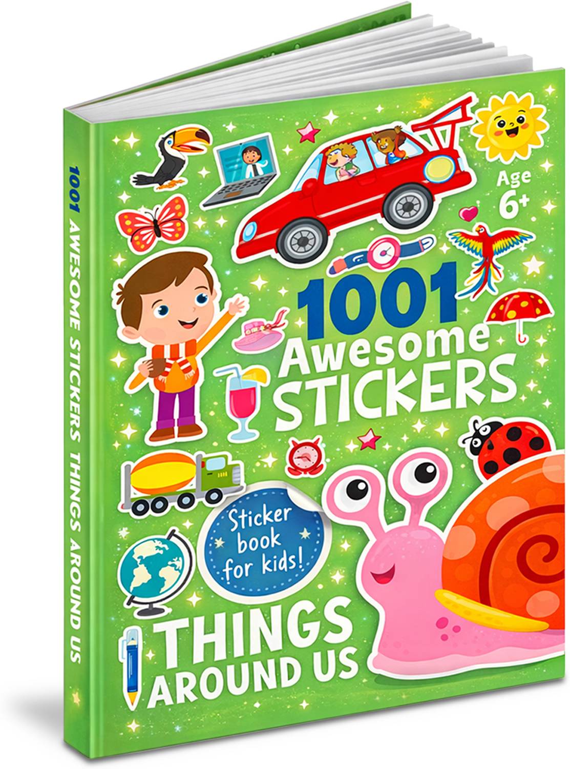 1001 Early Learning Coloring All-in-One Things Stickers Brain Booster Educational Activity Book for Kids - Ages 3+ Years
