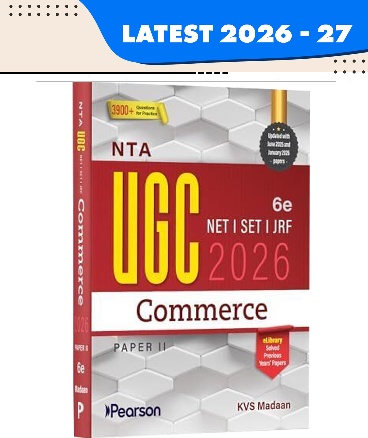 Image of Pearson NTA UGC NET Commerce Paper 2 2026 6th Edition | For NET /SET /JRF | Solved 2025-26 Papers, Business, Accounting, Finance, Marketing & PYQs (UGC preparation series 2026)