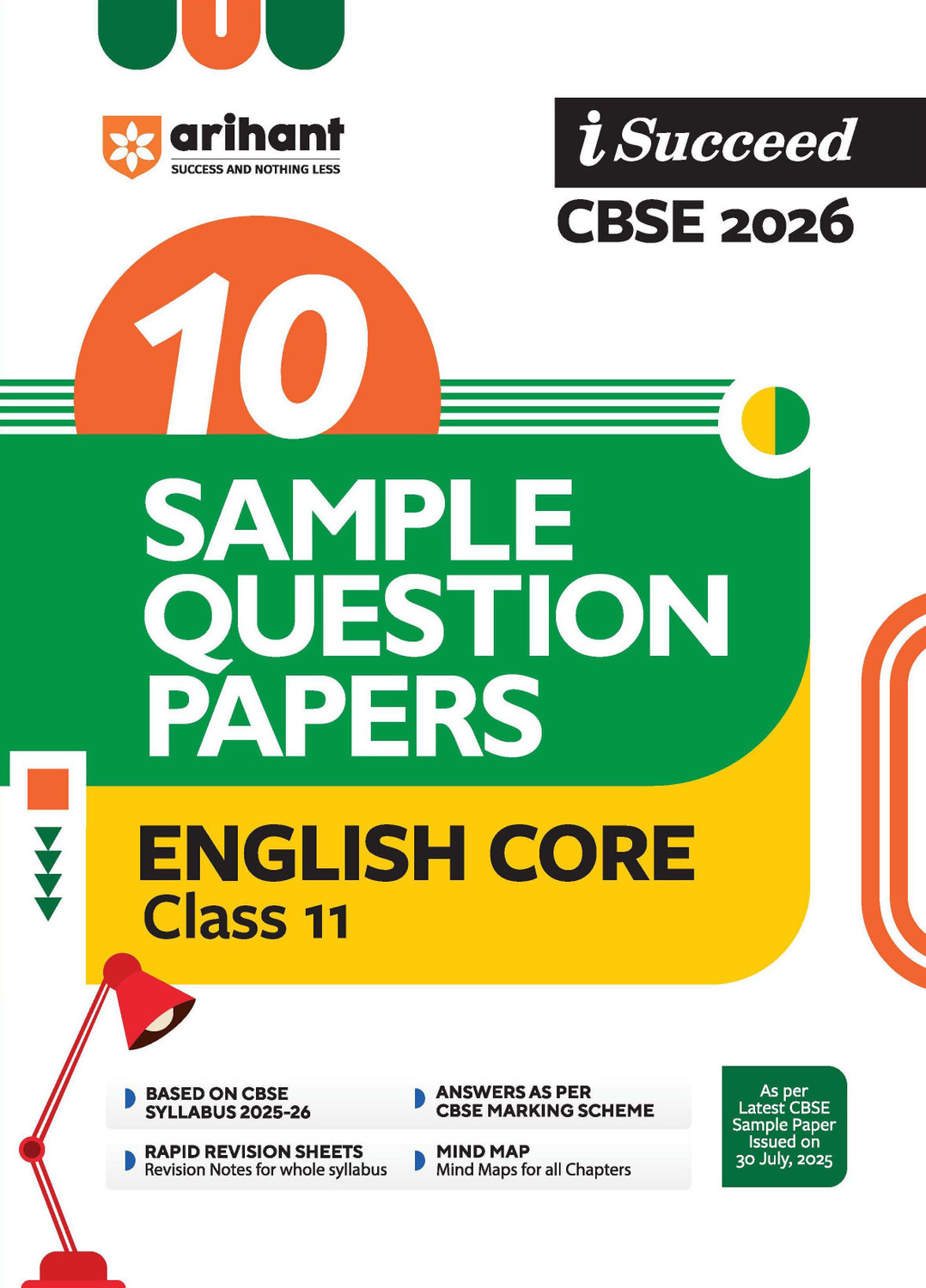 Image of Arihant i-Succeed CBSE Sample Question Papers 2026 English Core Class 11 | 10 Sample Question Papers | Rapid Revision Sheets | Mind Maps | Based on CBSE Sample Paper | English Medium