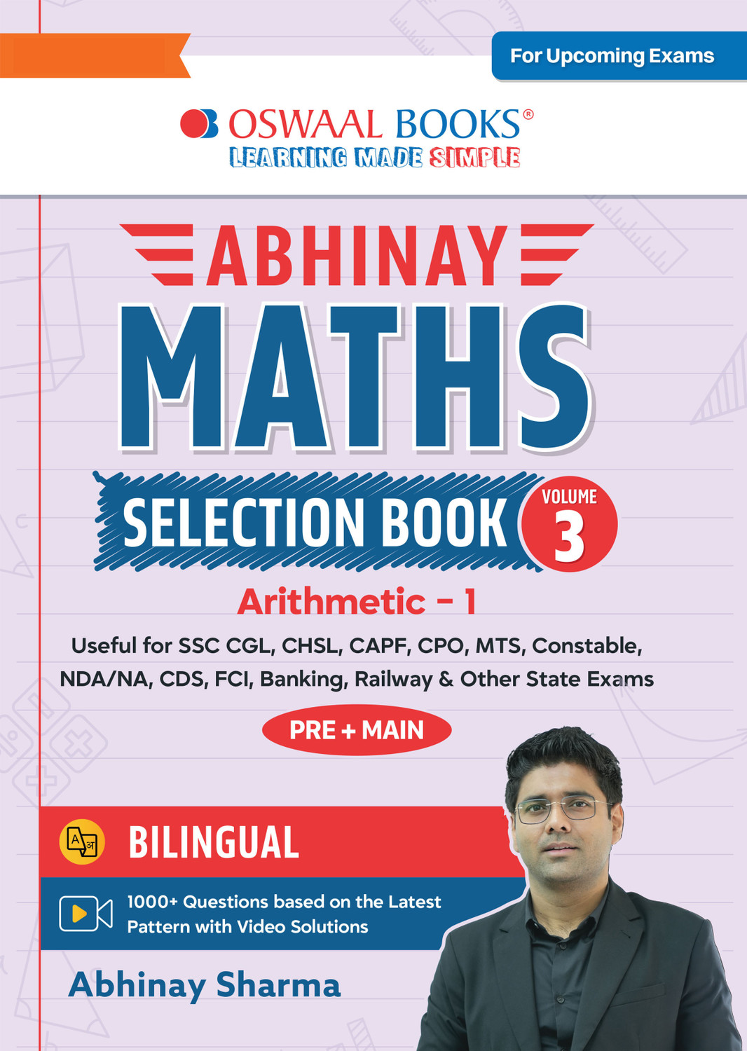 Image of Abhinay Maths Selection Book Vol. 3 | Bilingual Workbook for SSC CGL, CHSL, CAPF & All Govt Exams | Concept Based Questions with Video Solutions | Arithmetic Part I (For Exam)