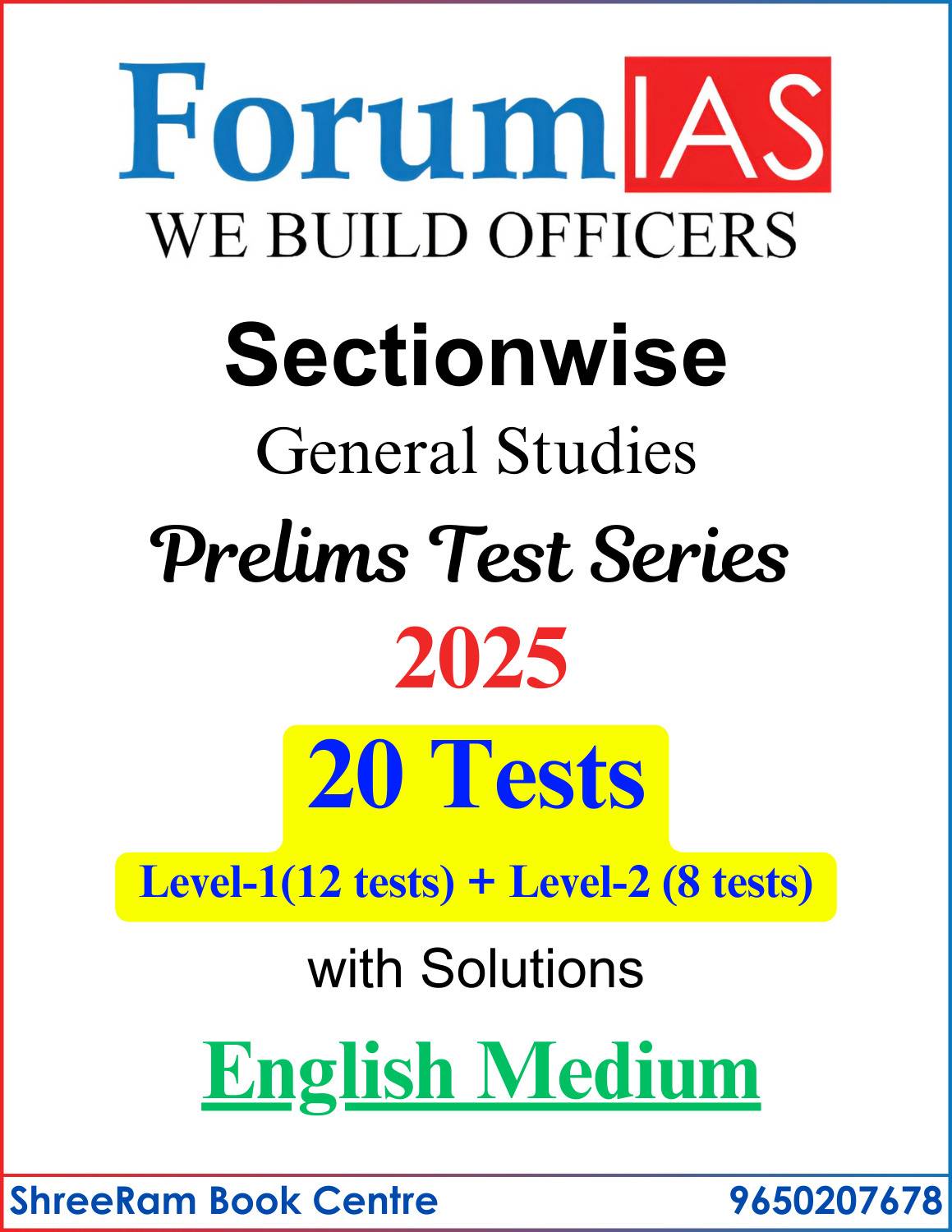 Forum IAS Prelims Test Series 2025 20 Tests With Solutions Le