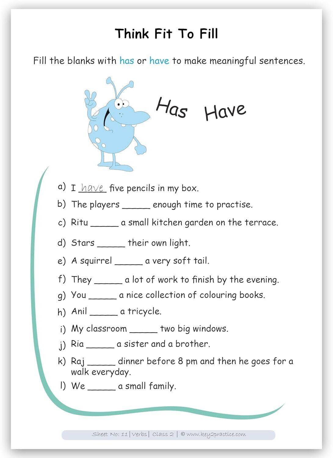 Key2Practice English Grammar Activity Workbook For Class 2 (Set of