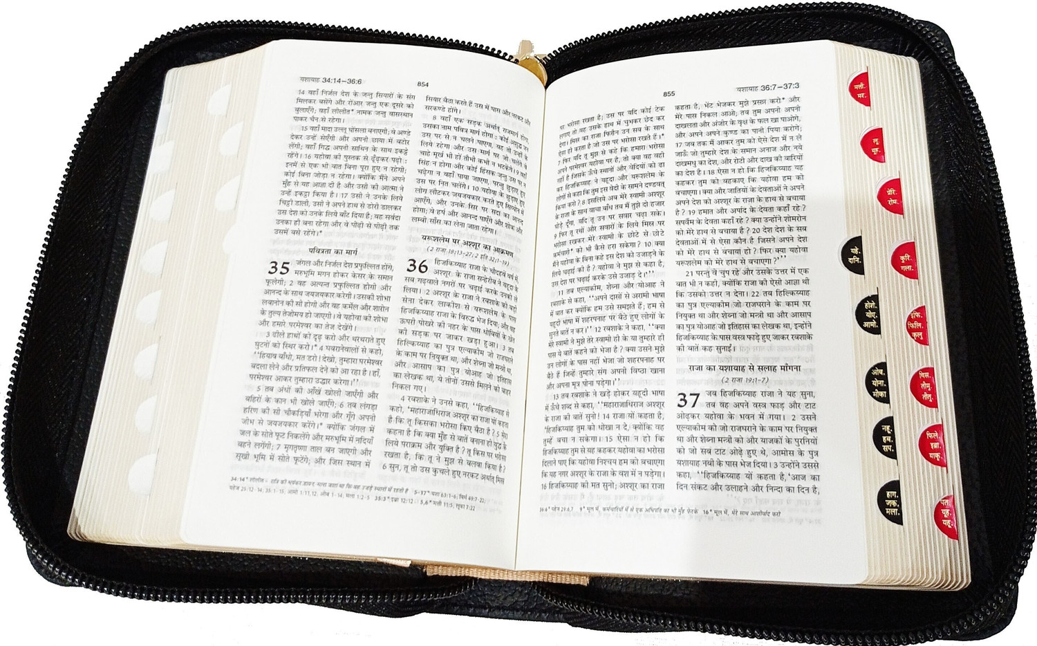 Image of Hindi Pocket Bible Smaller Vinyl TI Gilt ZIP /Index (O.V. 2021) BSI Contains Old and New Testament
