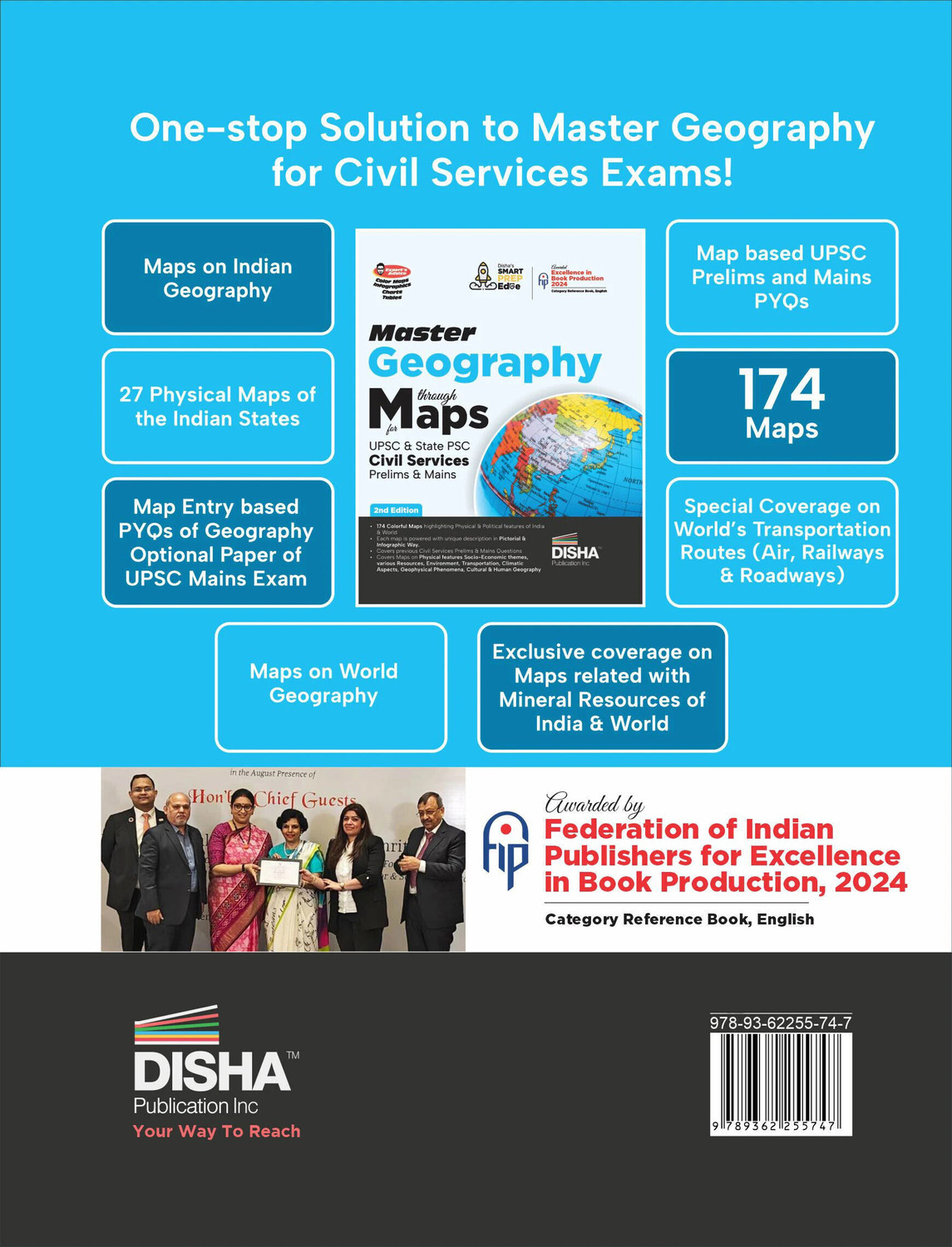 Image of Disha Master Geography through Maps for UPSC & State PSC Civil Services Prelim & Main Exams 2nd Edition| Previous Year Questions PYQs | 105 Maps powered with 4 color, Expert�s Advice, Infographics, Charts & Tables |