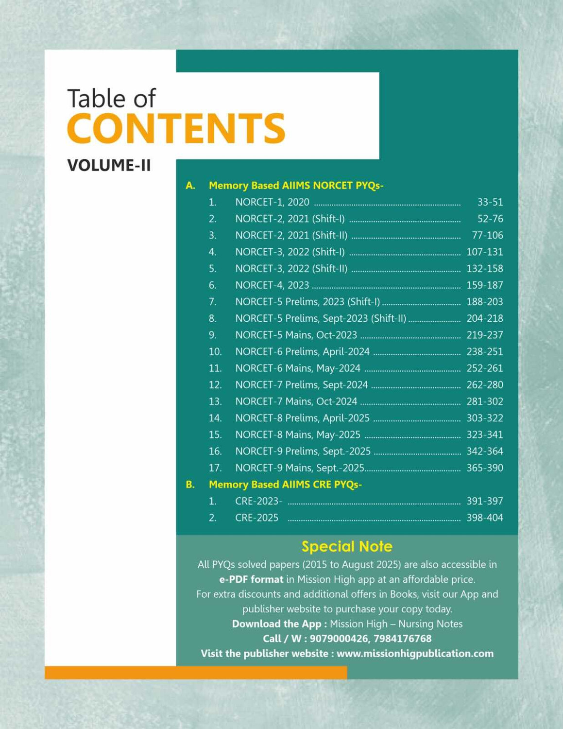 Image of Mission Old Paper Volume II | NORCET PYQs Prelims & Mains | 19 Solved Papers (2020-2025) | AIIMS Nursing Officer Exam Preparation Book | 4th Multicoloured Edition-2026