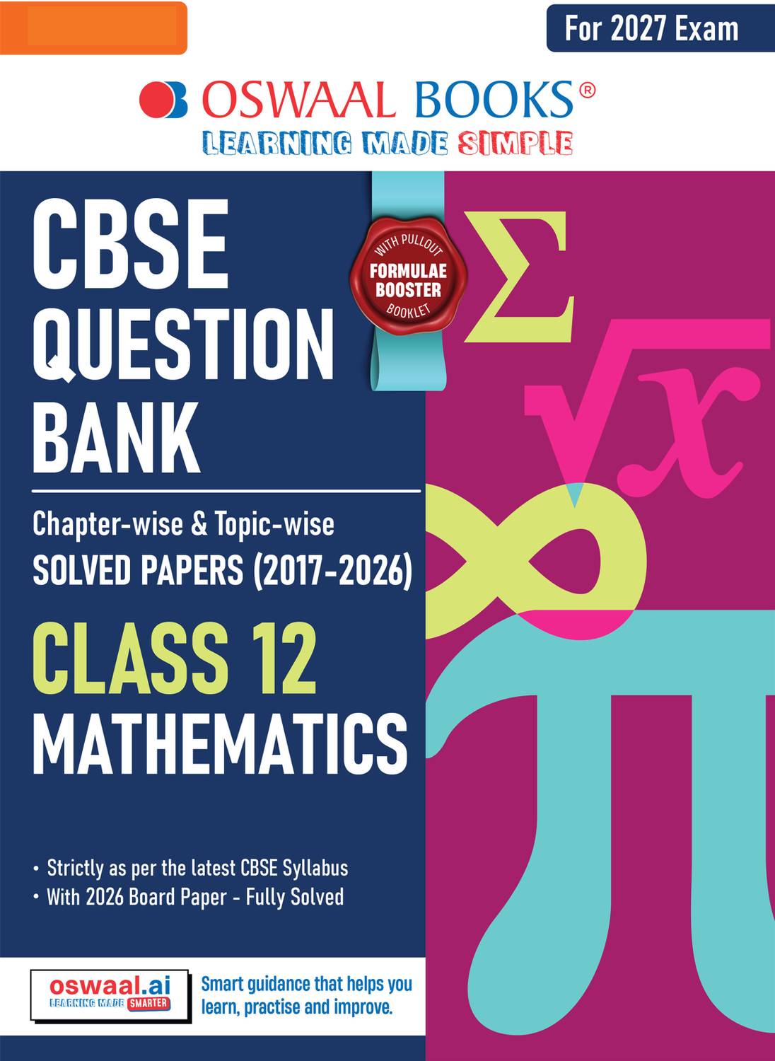 Oswaal CBSE Class 12 Mathematics Question Bank (2017-2026)
