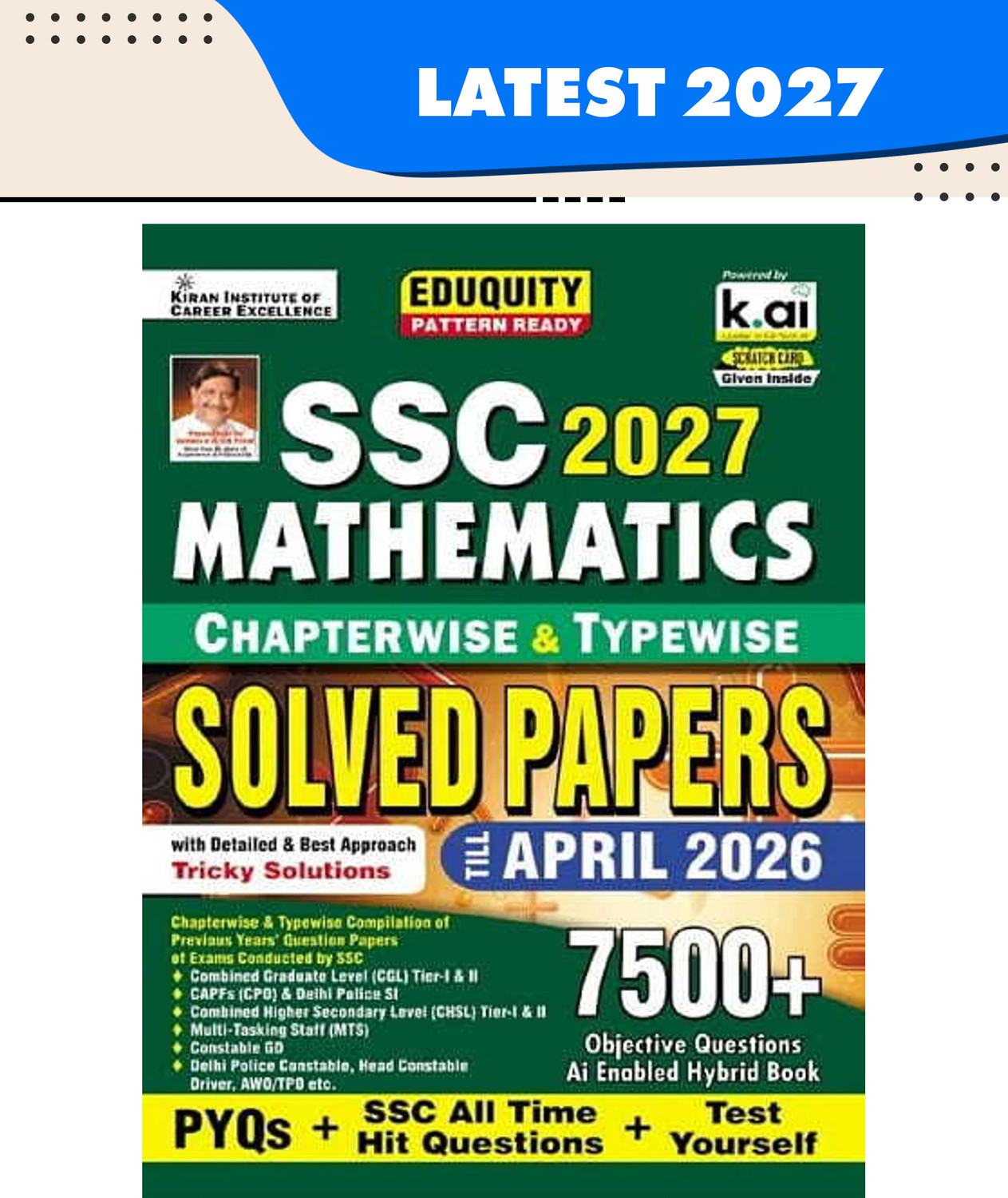 Image of SSC Maths Chapterwise & Typewise PYQs Eduquity Pattern Ready with Smart Solutions PYQs + SSC All Time Hit & Test Yourself Total 7500+ Questions