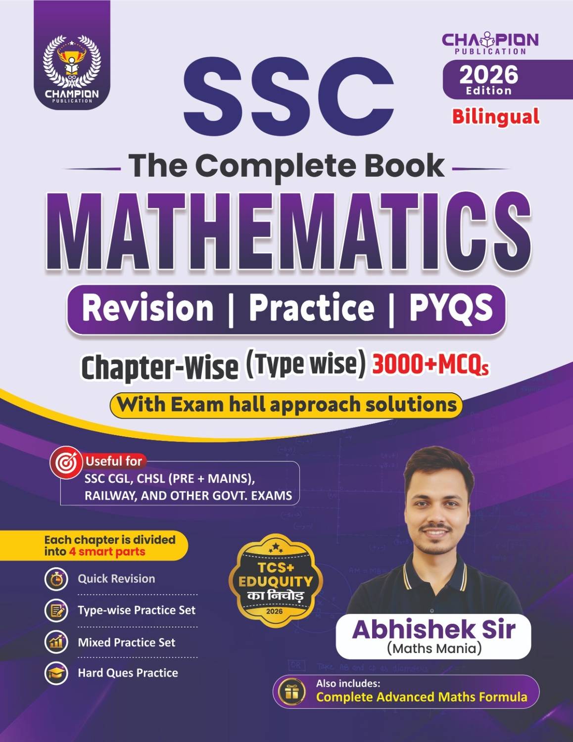 Champion SSC Mathematics Book 2026 Bilingual by Abhishek Sir