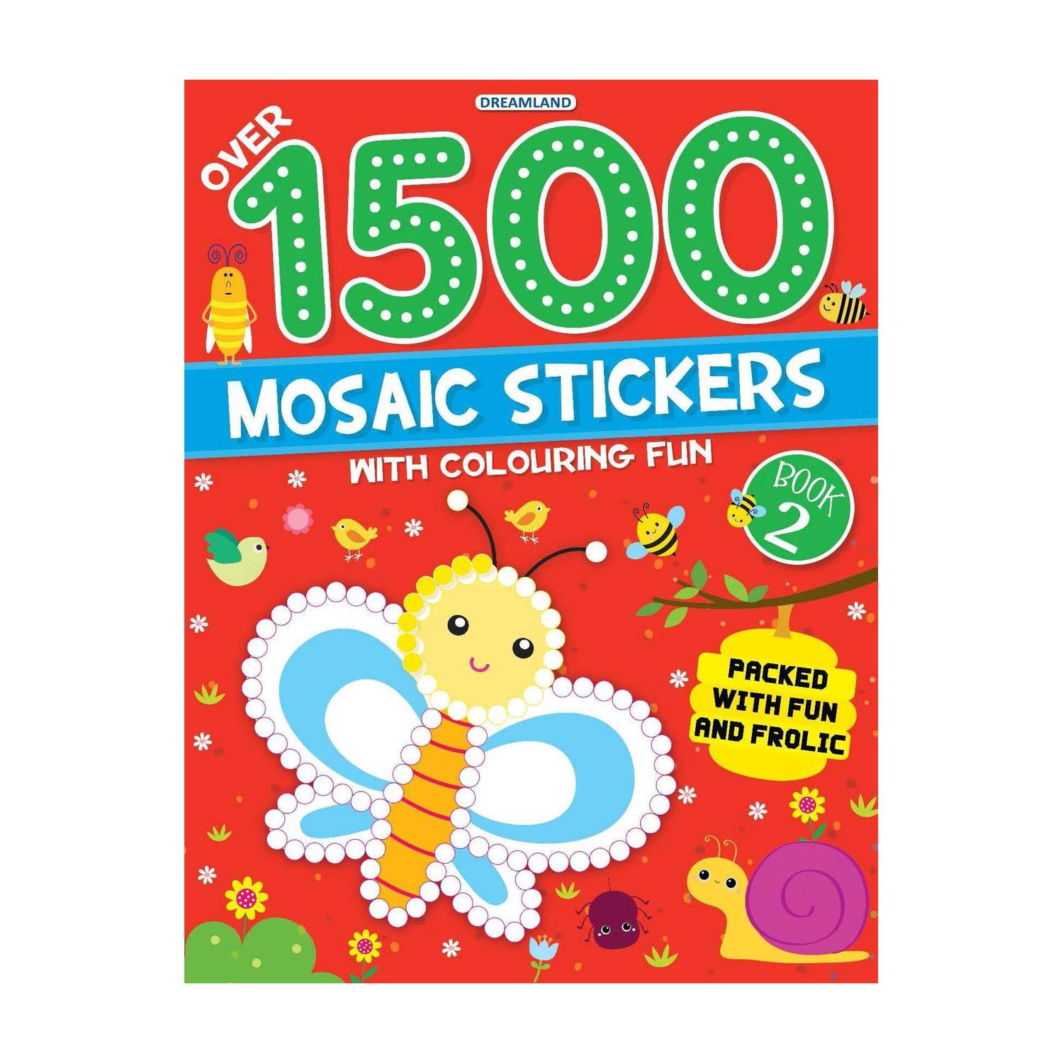 1500 Mosaic Stickers Book 2 with Colouring Fun - Sticker Book for Kids Age 4 - 8 years - With 16 Mosaic Patterns, 4 Dotty Sticker Sheets & Colouring Pages|Activity Boo For Kid