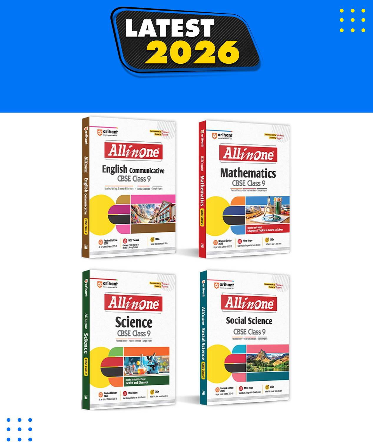 Arihant All In One Combo Class 9th Science, Mathematics, Social Science, English Communication Based On Latest NCERT for CBSE Exam 2025-26 Theory, Practice Exercise and Sample Papers