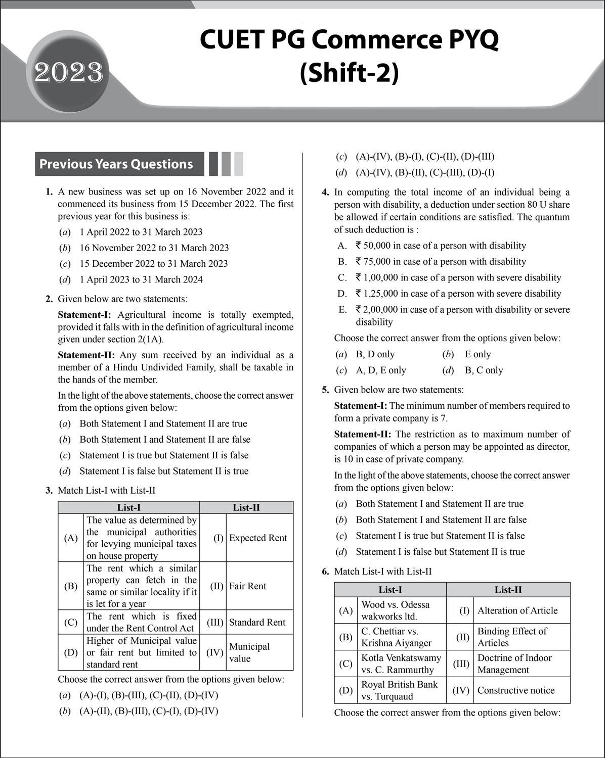 PW CUET PG Commerce Concept Theory and 6 Years PYQ Book (2026-2021) - Image 4