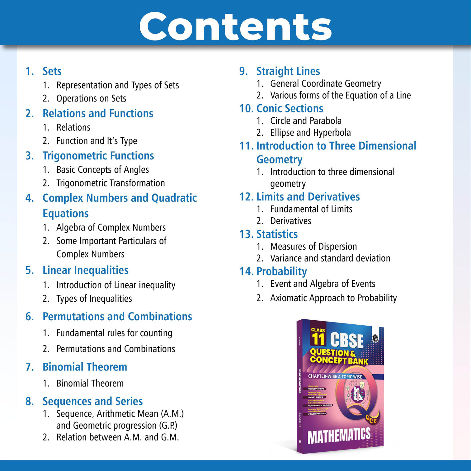 Image of inchPW CBSE Class 11 Question & Concept Bank (QCB) Mathematics Chapter-wise and Topic-wise Solved Questions For 2027 Exams inch