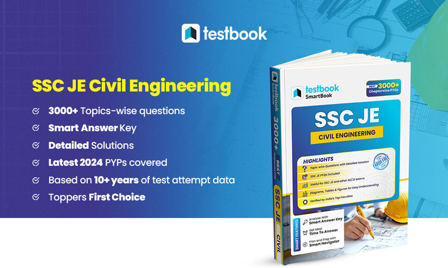 Image of SSC JE Civil Engineering 3000+ Questions in English (EditionFirst) - Civil Engineering SmartBook for SSC JE & AE /JE Exams | 3000+ Chapterwise PYQs