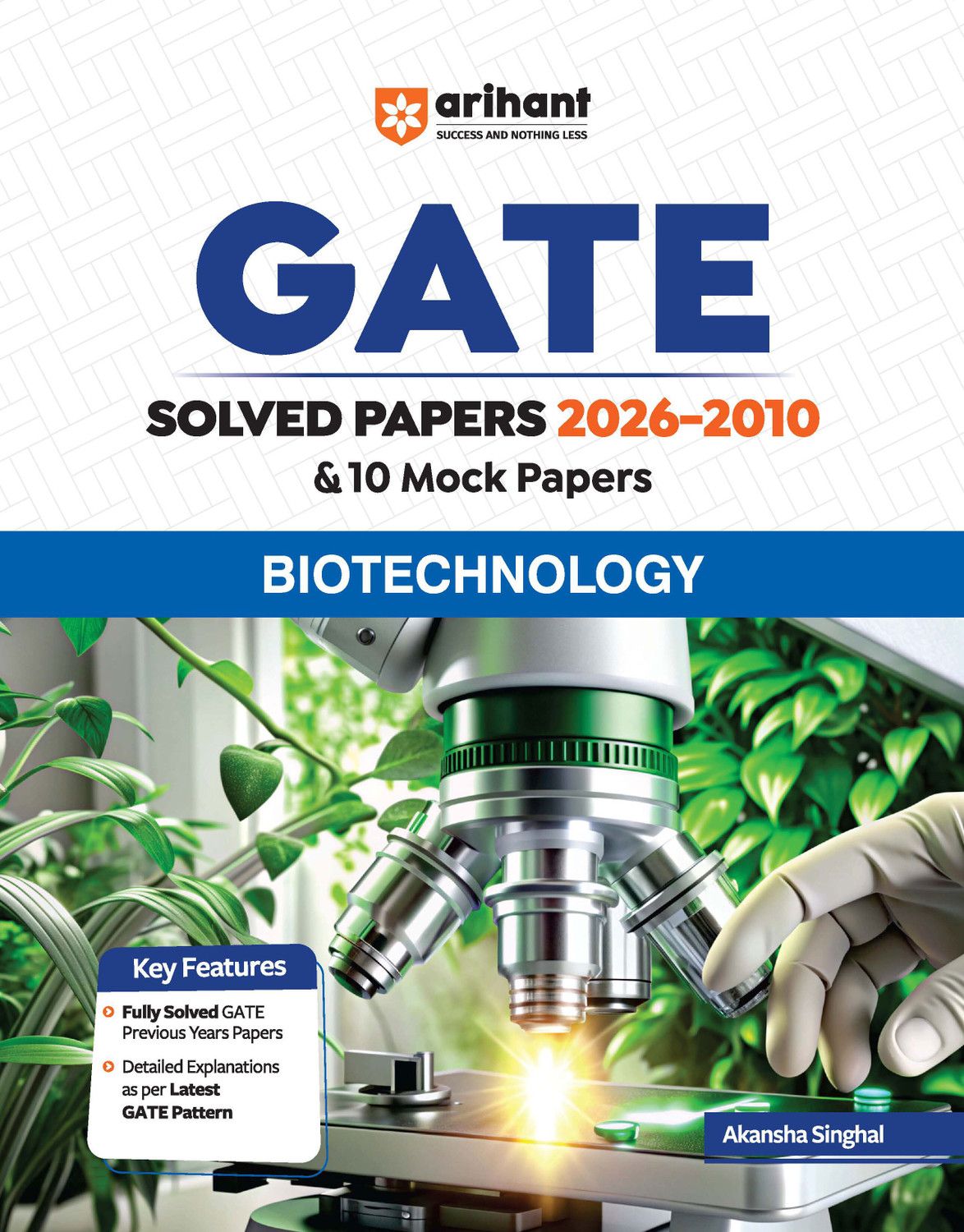 Image of Arihant GATE Biotechnology Chapterwise Solved Papers 2026-2010 with 10 Mock Papers |Chapterwise & Yearwise Detailed Explanations as per GATE Pattern