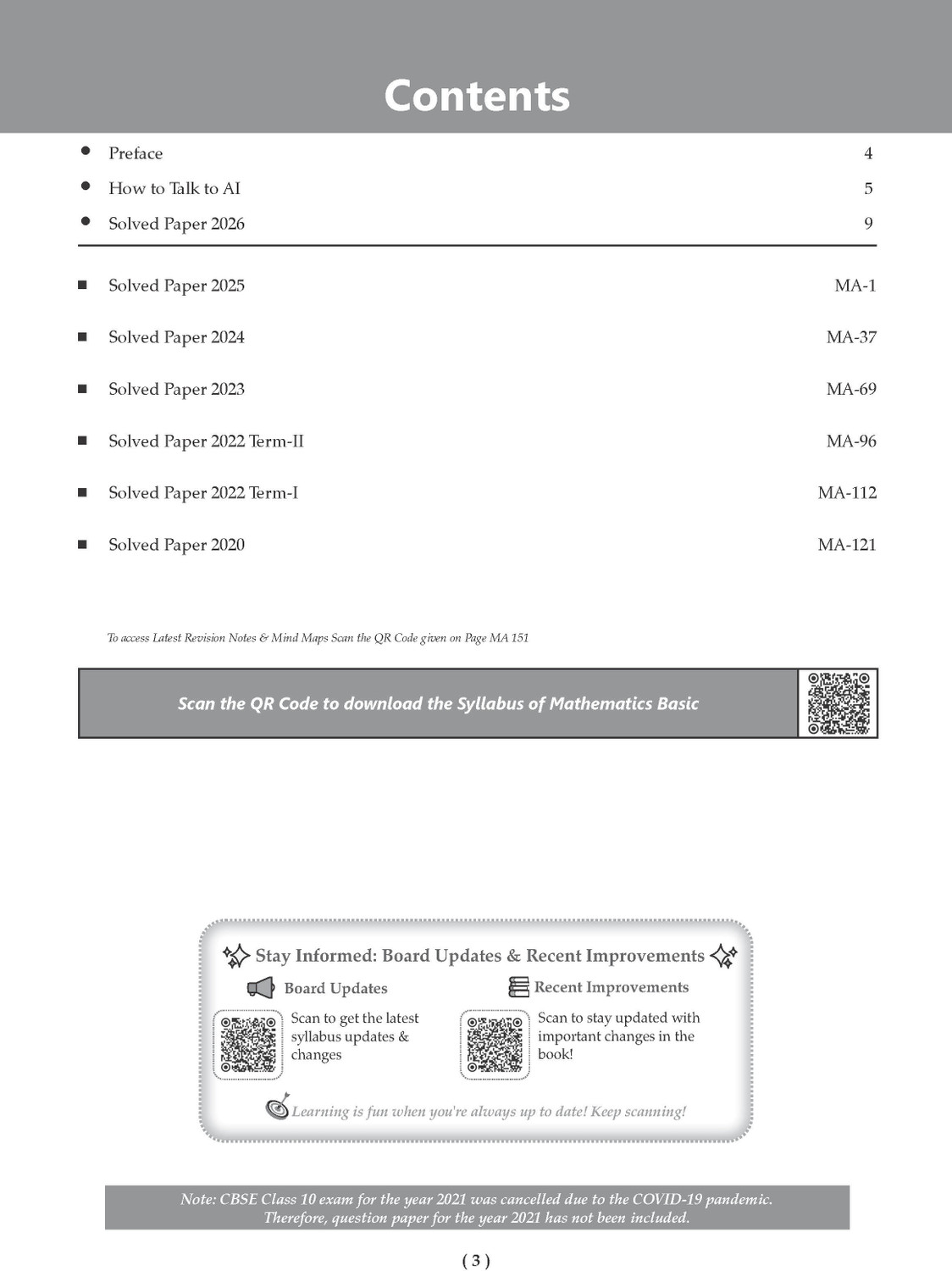 Image of CBSE Previous Years Papers Mathematics Basic, Class 10 | Year-wise (2020 2026) | Syllabus April 2026 | NCERT & Competency-Based Questions | For 2027 Exam | Oswaal AI