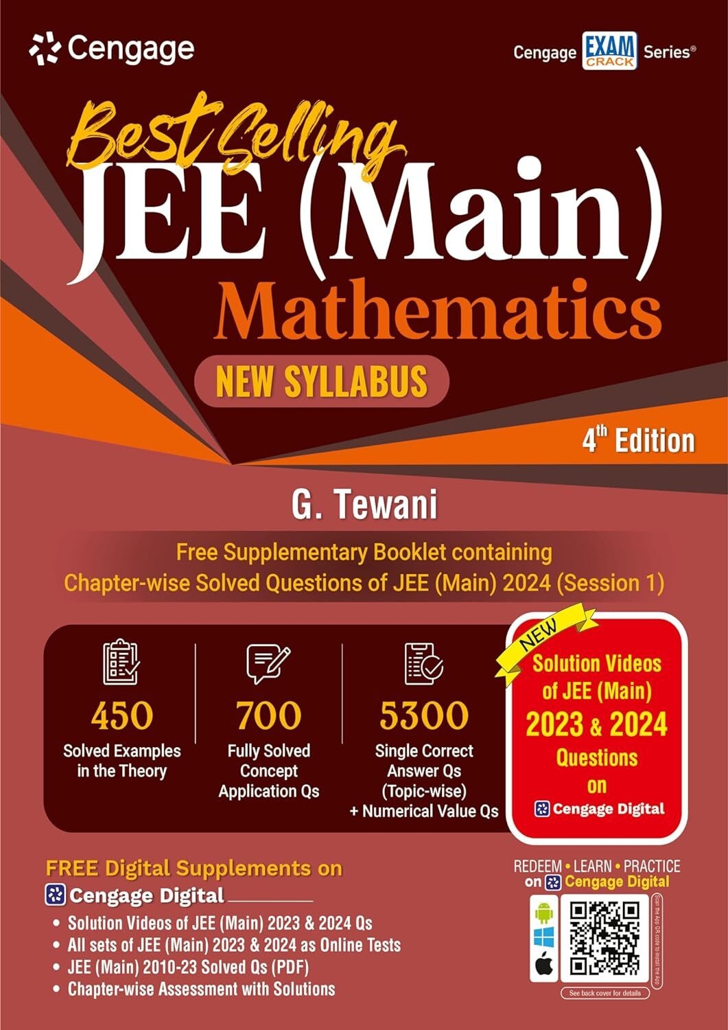 Image of JEE Main Mathematics: 2024 Session 1 - Solved PYQs with Free Print & Video Solutions + Online Assessments + Digital Content