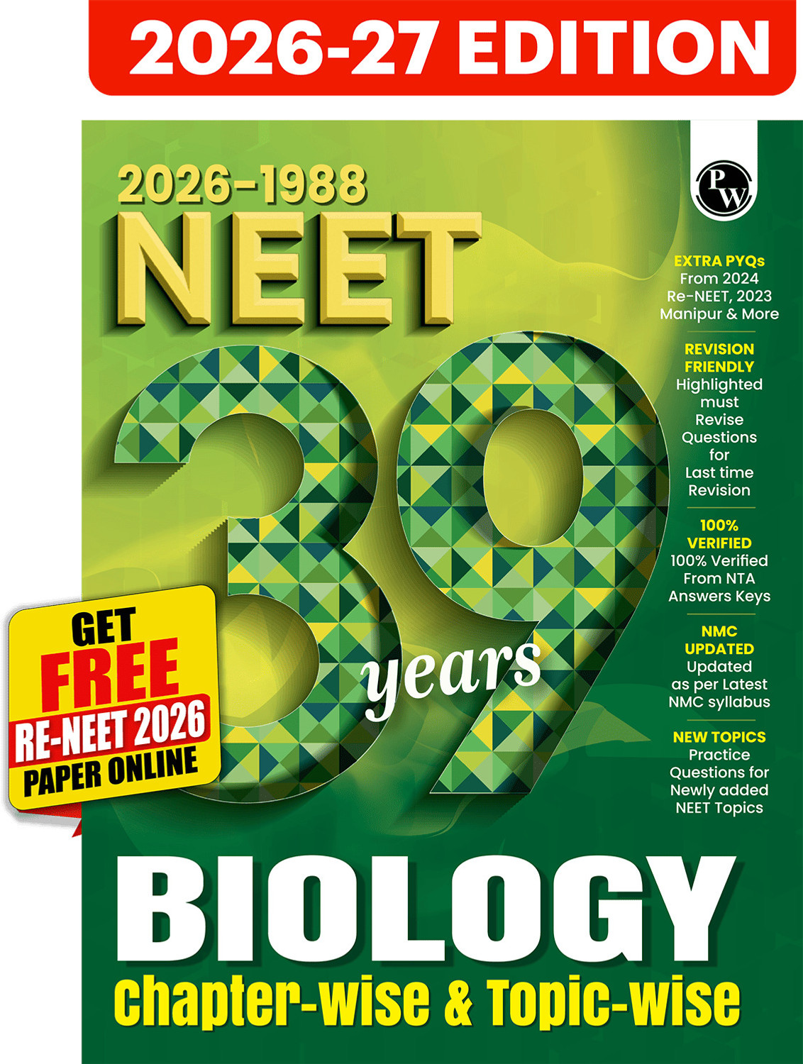 Image of PW NEET PYQ 39 Years Biology For 2027 Exam