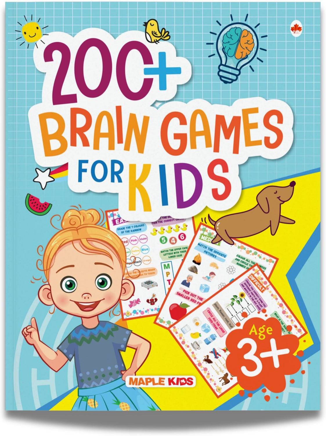 Brain Boosting Activity Book for Kids - 200+ Activities for Age 3+ - Kids Activity Book - Early Learning - Activities for Children: Maths, English, Mazes, Spot the Differences, Word Search