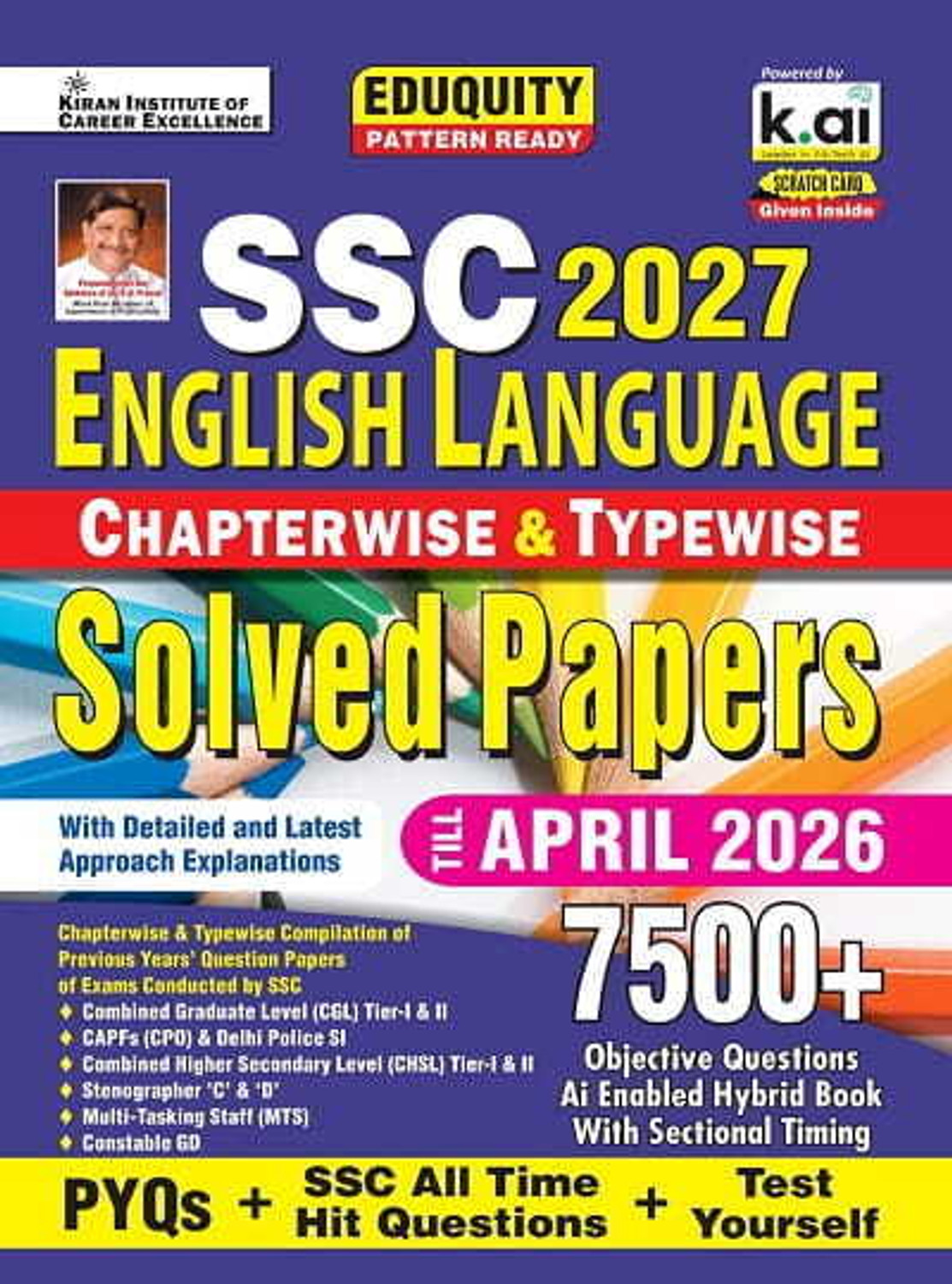 Image of SSC English Language Chapterwise & Typewise PYQs Eduquity Pattern Ready with Smart Solutions PYQs + SSC All Time Hit & Test Yourself Total 7500+ Questions (English Medium) (6018)