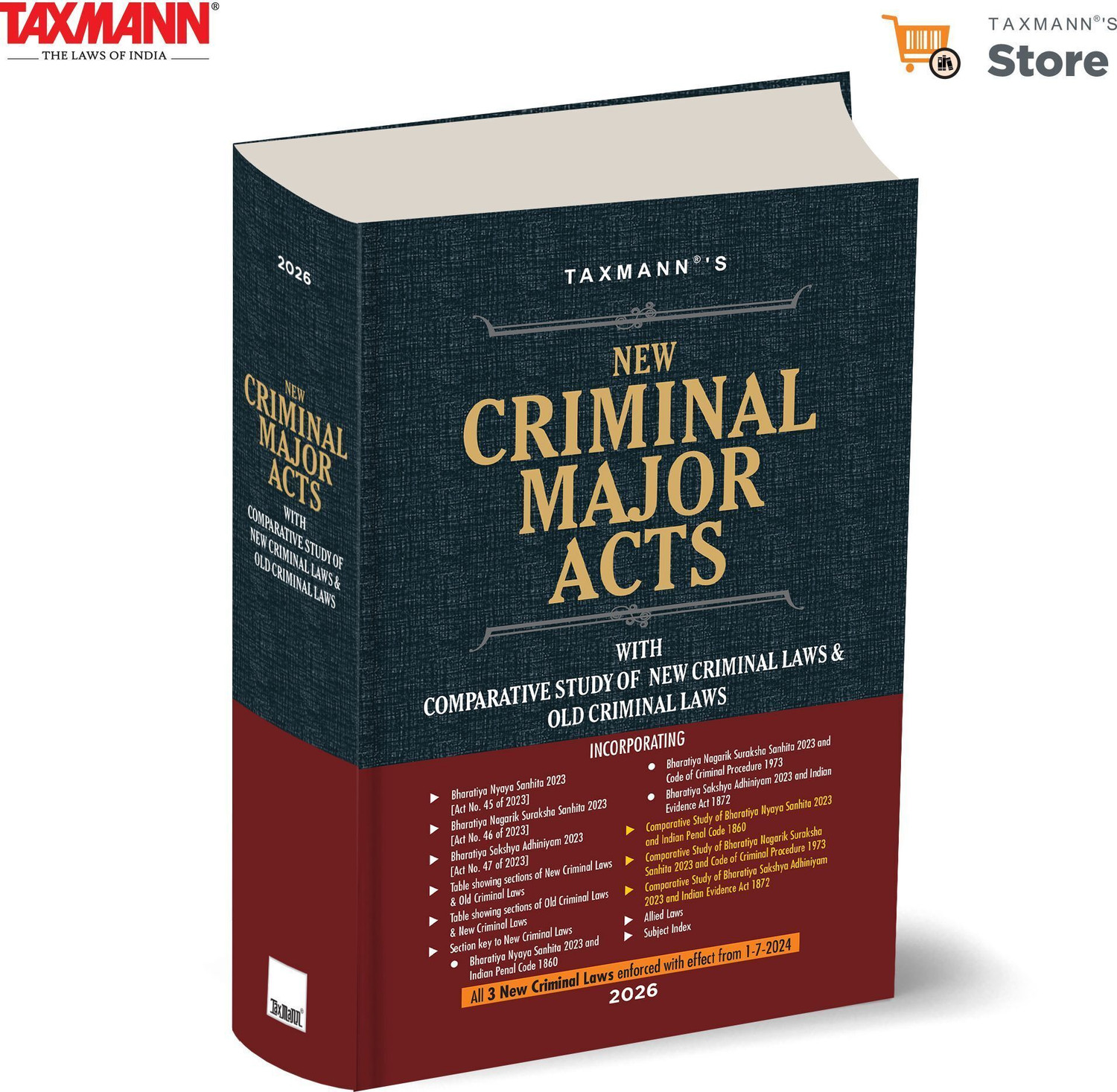 Image of Taxmann's New Criminal Major Acts (BNS | BNSS | BSA) [2026 Edition] - The Single Comparative Reference to Seamlessly Transition from IPC, CrPC and Evidence Act to the New Criminal Law Framework