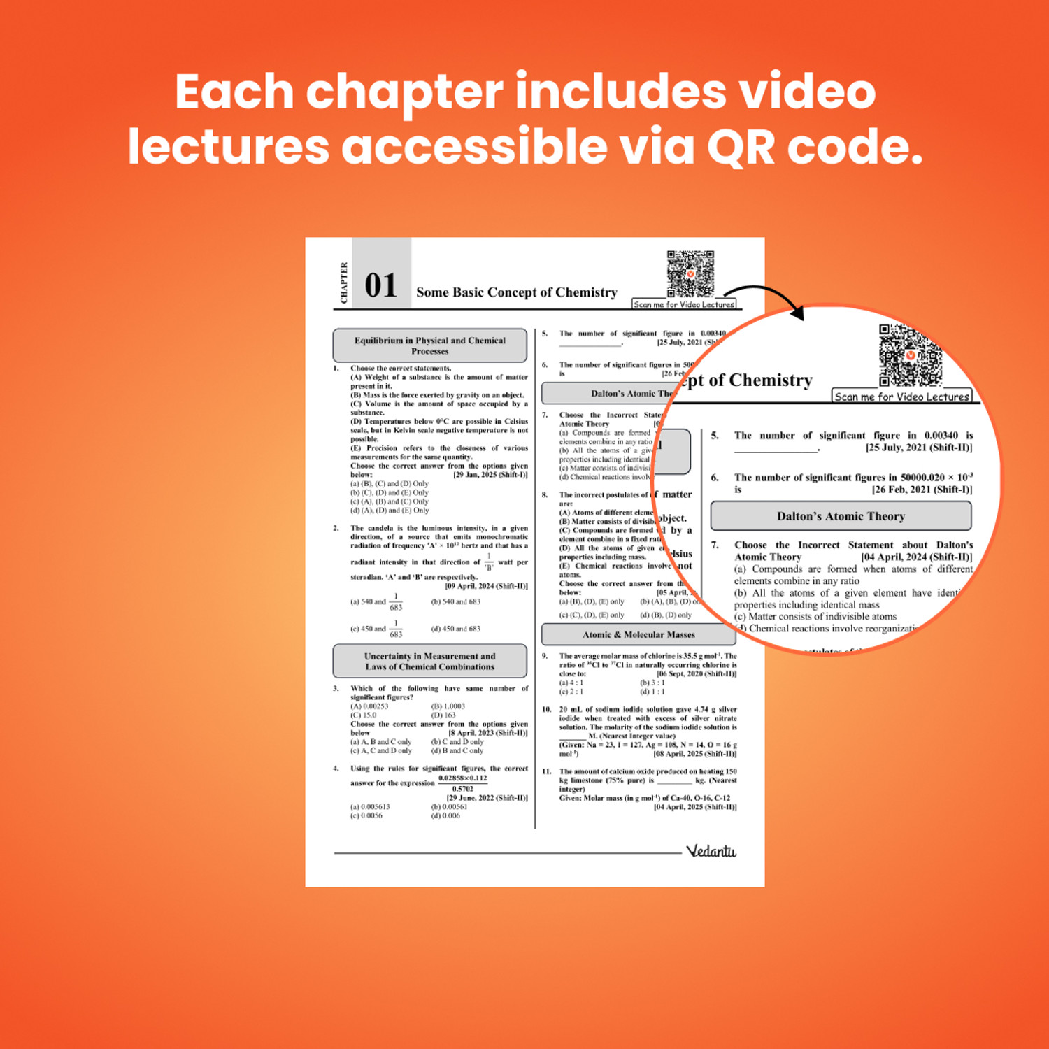 Image of Vedantu JEE Main Physics Chemistry Mathematics PYQ Book Set Of 3 - | 7 Years (2019-2025) Solved Papers | 143 Papers, 11000+ MCQs, Chapterwise & Topicwise Solutions | QR Codes for Video Lectures | JEE Exam Prep Book 2026