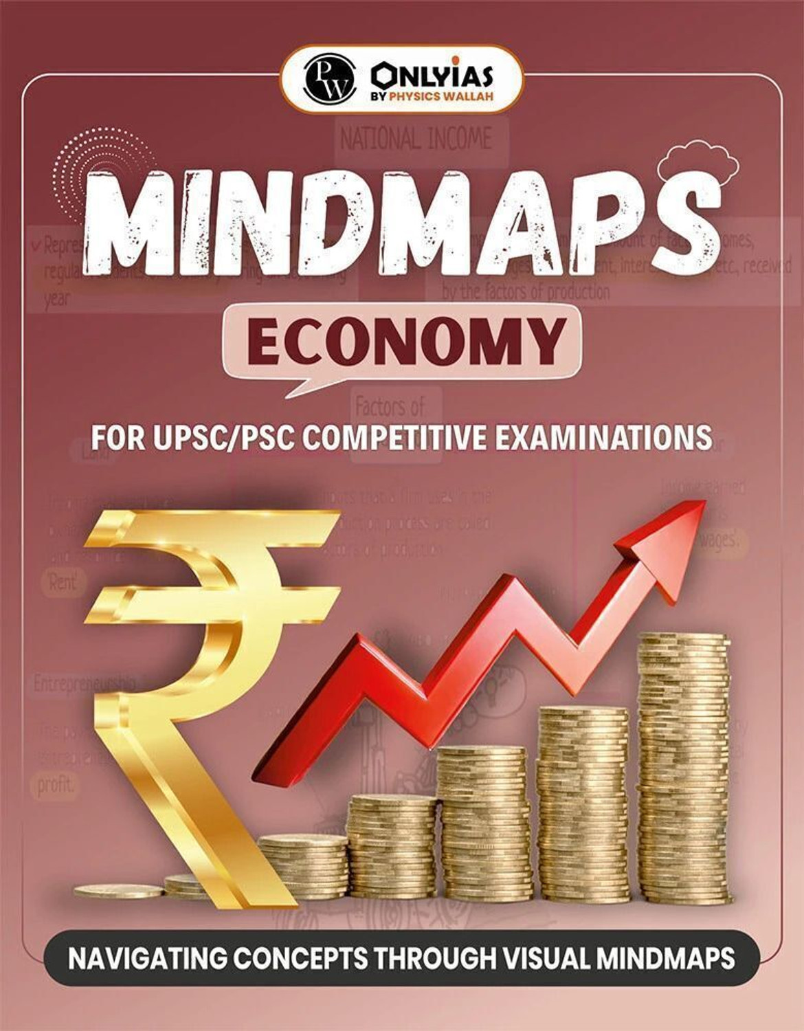 Image of PW UPSC Mindmaps Economy Paperback | Visual Mindmaps, Infographics & Flowcharts for UPSC and PSC Exams | Simplified Concepts & Quick Revision for Competitive Examinations