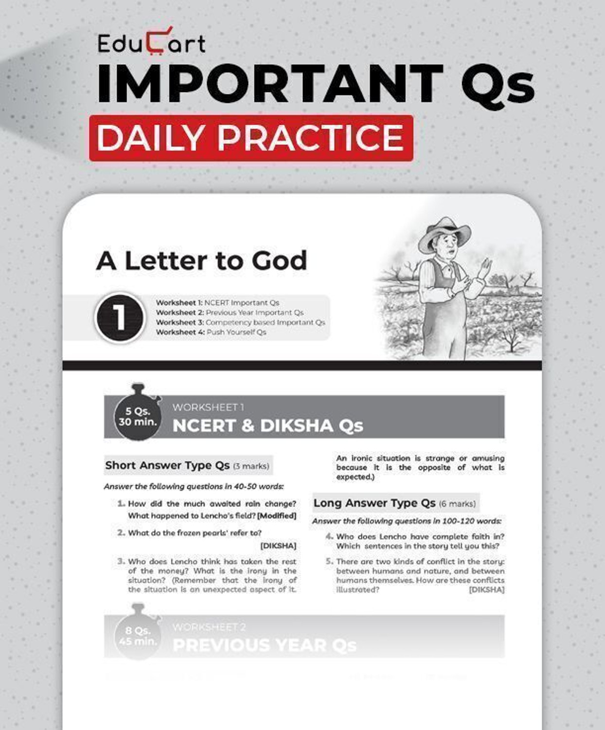 Image of Educart CBSE Class 10 English One Shot Question Bank 2026�27 | Chapter-wise NCERT Practice, PYQs & Competency-Based Qs | CBSE Syllabus & Board Pattern | For 2027 Exam - Class 10 One Shot Question Bank 2027