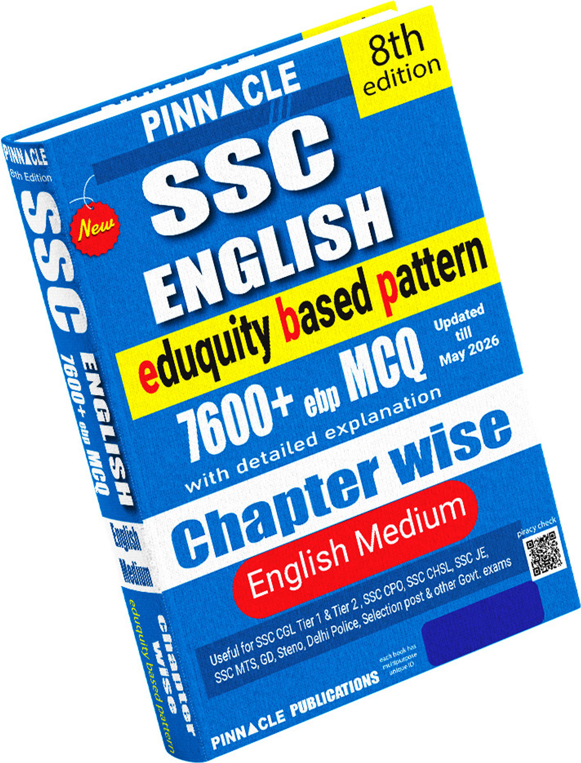 Image of SSC English 7600+ ebp MCQs book | 8th Edition | Updated Till May 2026 | English Medium | Eduquity-Based SSC Pattern | Chapterwise Detailed Practice Book for SSC CGL, CHSL, MTS, CPO, GD & Other SSC Exams