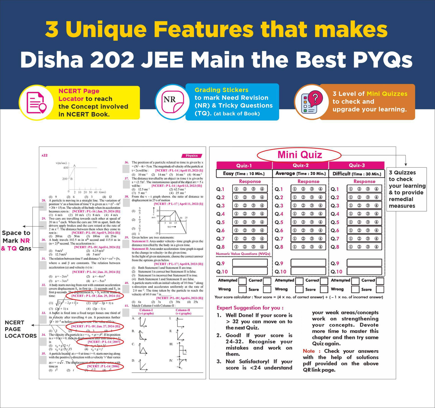 Image of Disha 202 Physics,Chemistry & Maths Chapterwise JEE Mains Previous Year Solved Papers (2026 - 2002)| 25 Year JEE Mains PYQ Book 2026