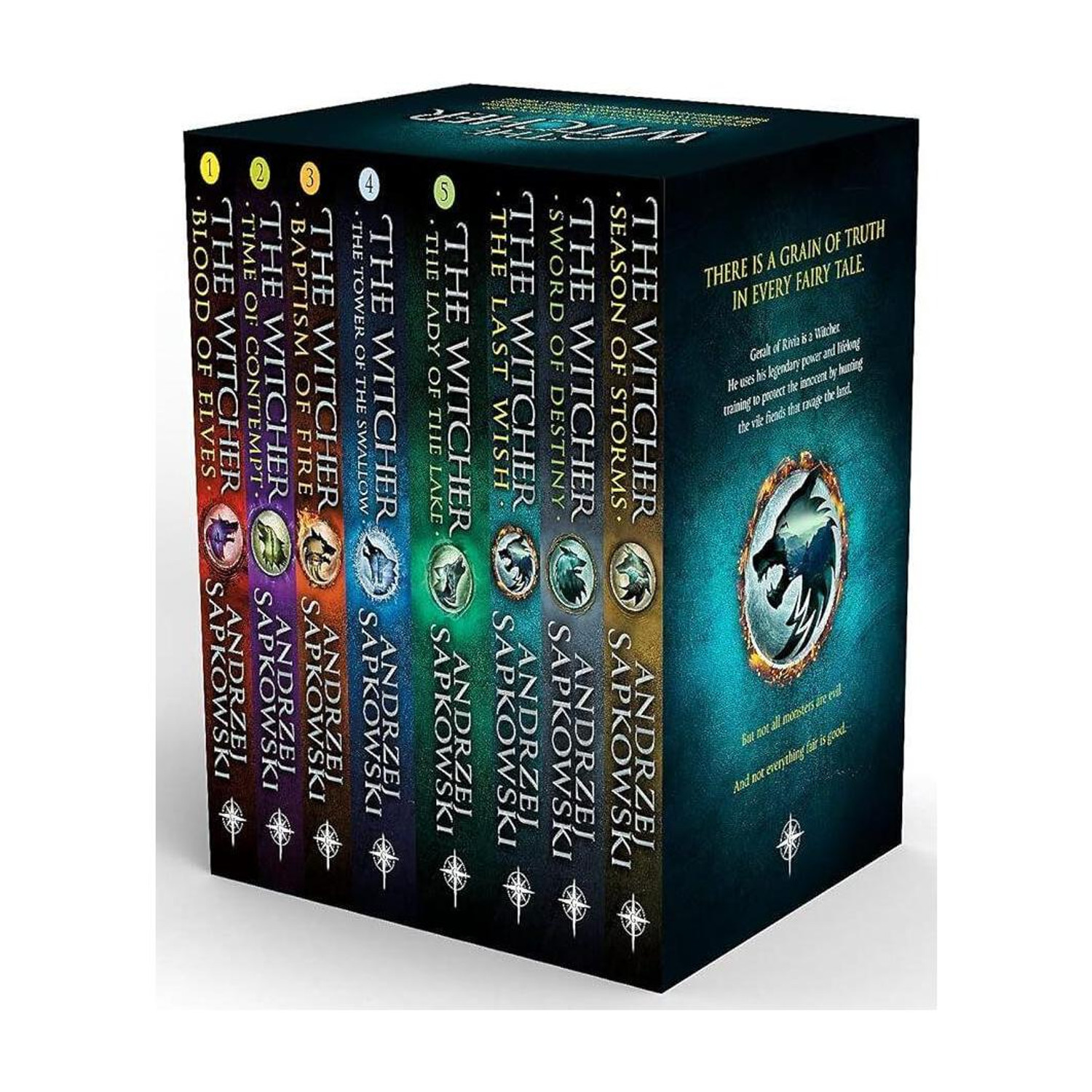 Image of The Witcher Box Set, The Last Wish, Sword of Destiny, Blood of Elves, Time of Contempt, Baptism of Fire, The Tower of The Swallow, The Lady of the Lake, Season of Storms, Andrzej Sapkowski, Paperback, English