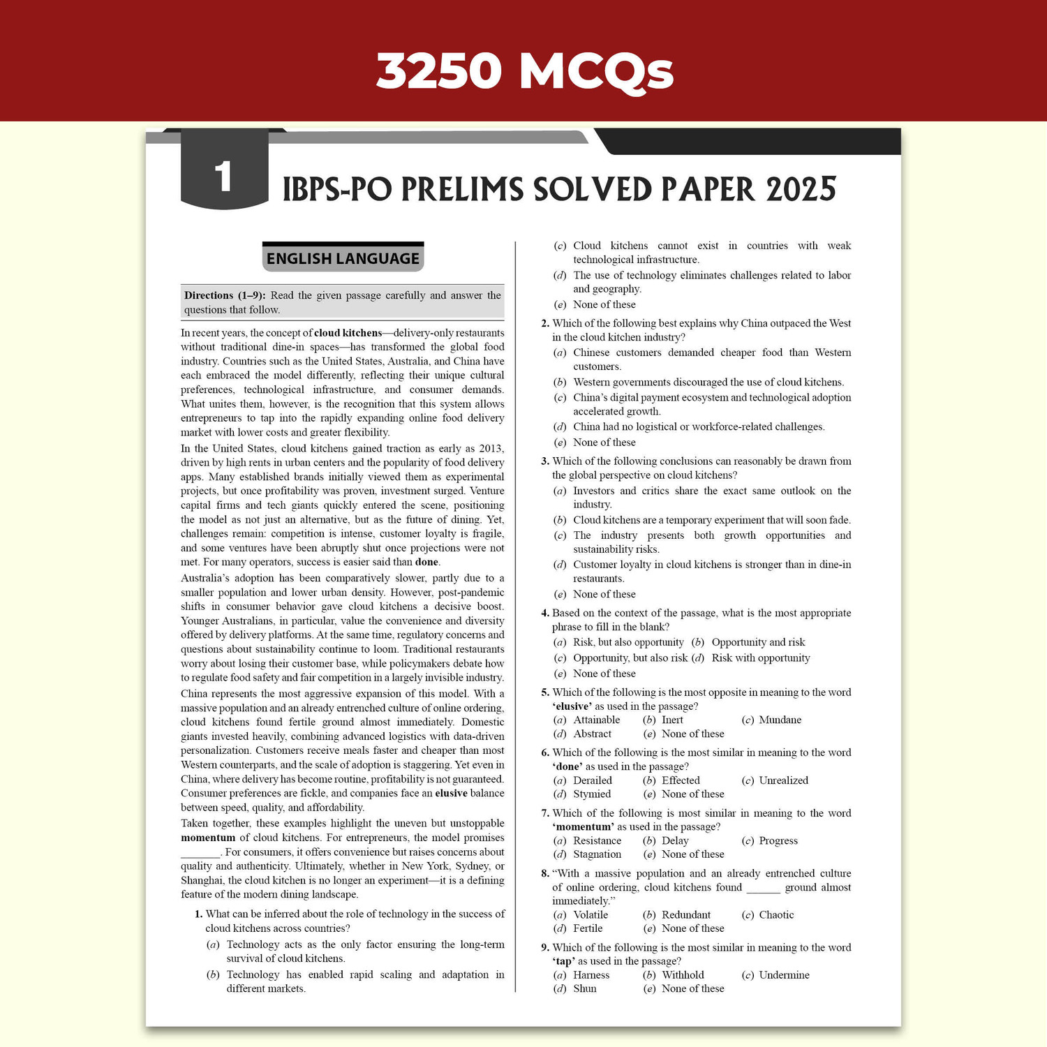 Image of PW IBPS PO 27 Year-wise Prelims & Mains Previous Year Solved Papers Till Oct 2025 For Exam 2026-27