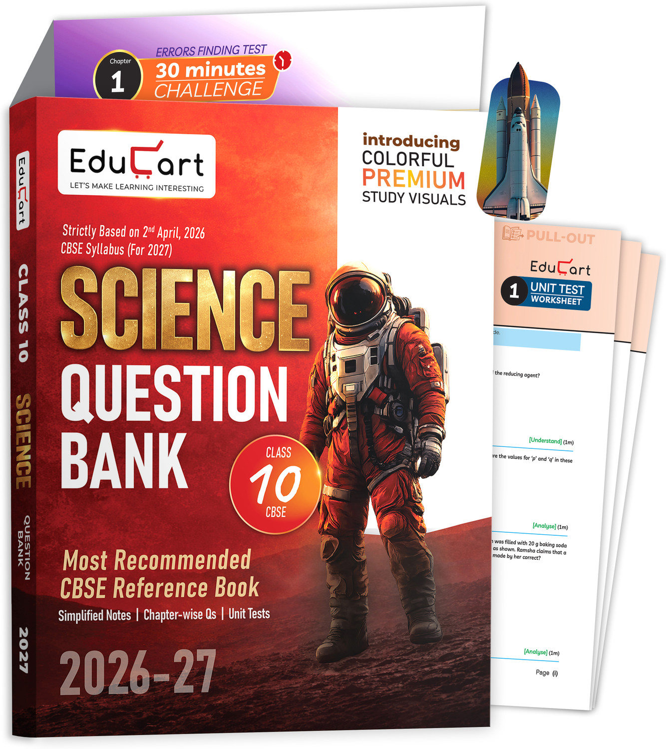 Image of Educart CBSE Class 10 Science Question Bank 2026-27 | Chapterwise, Case-Based & Competency-Based Qs | Unit Test Worksheets, Notes & Visuals | NCERT Based CBSE 2027 - Class 10 Question Bank 2027