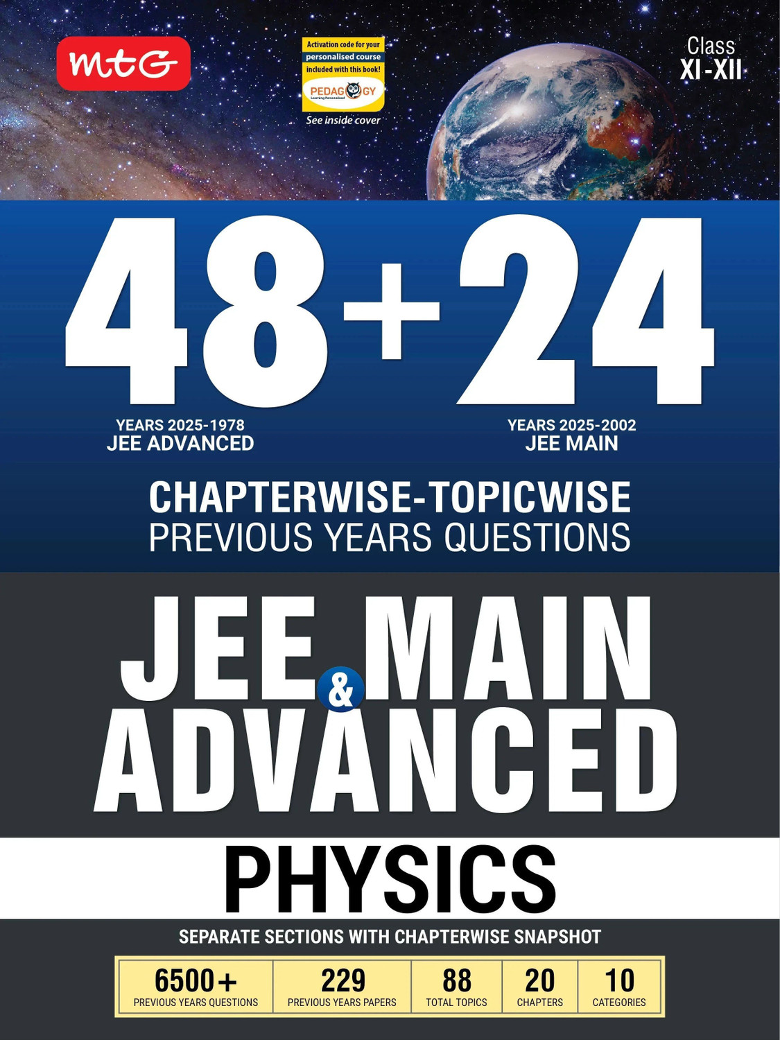 Image of MTG 48 + 24 Years JEE Main (2025-2002) and JEE Advanced (2025-1978) Chapter-wise Topic-wise Previous Years Solved Papers Physics Book | PYQ Question Bank For 2026 Exam