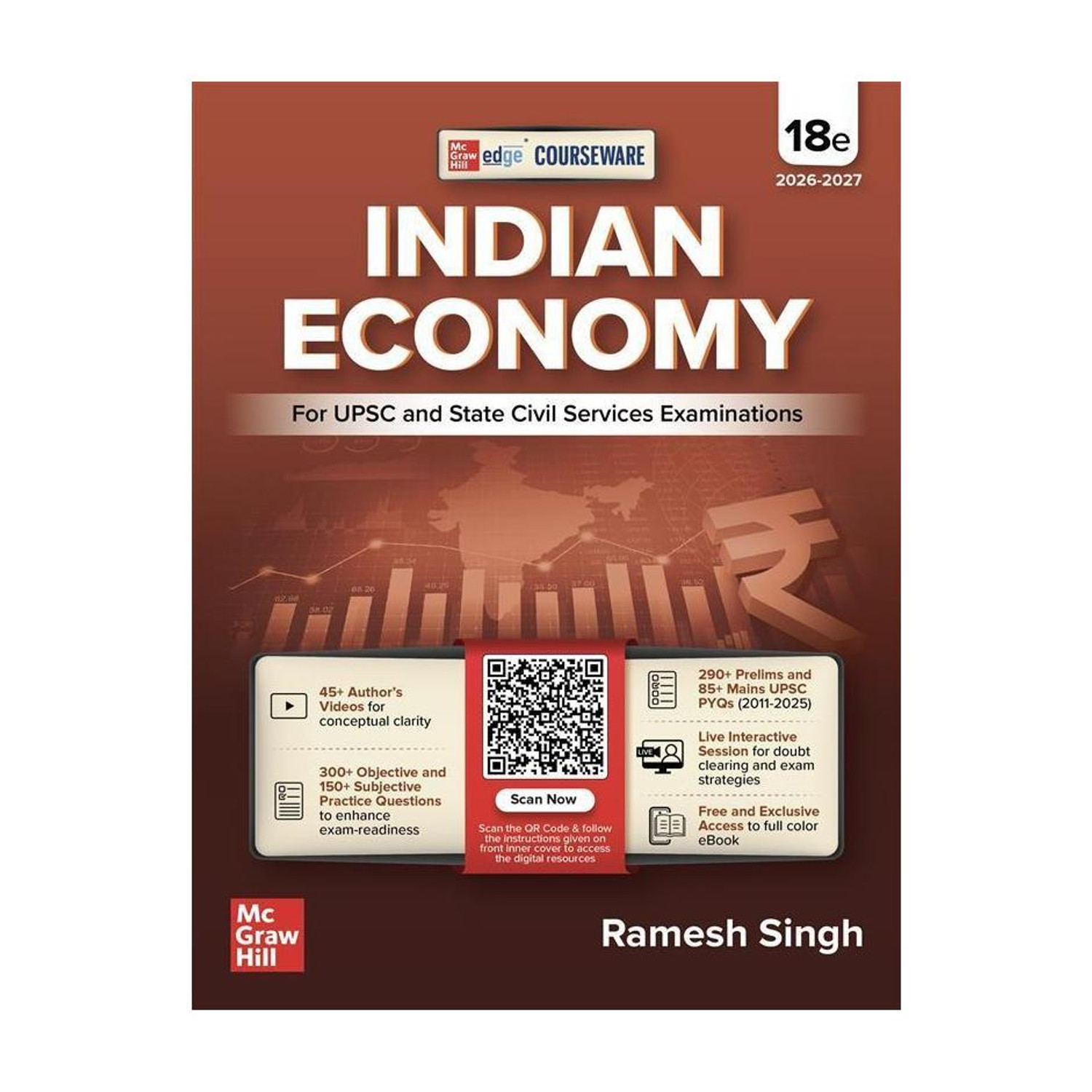 Image of Indian Economy, 18e by Ramesh Singh for UPSC 2026 | Courseware | Online Solved PYQs : 250+ for Prelims (2011-2025) and 80+ for Mains (2013-2024) | 45+ Author Videos | Economic Survey & Union Budget