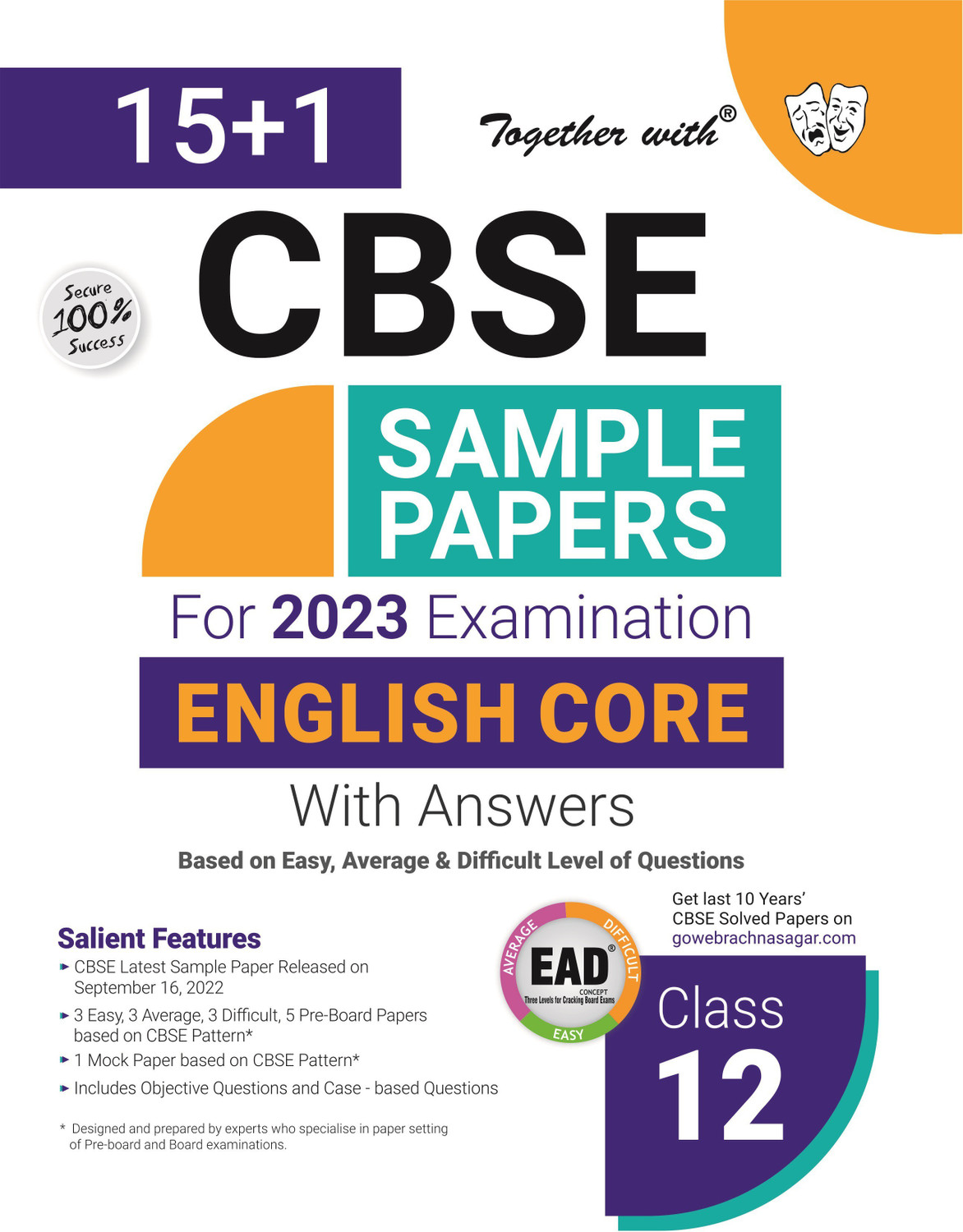 Image of Together With CBSE Sample Paper Class 12 English Core (EAD) 2023 Board Exam (Based on Exam Pattern 2022-23)