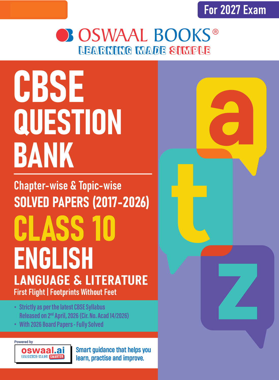 Image of CBSE Class 10 English Language & Literature Question Bank | Chapter & Topic-wise Solved Papers (2017 2026) | Based on Syllabus (April 2026) | Includes 2026 Papers | | For 2027 Exam