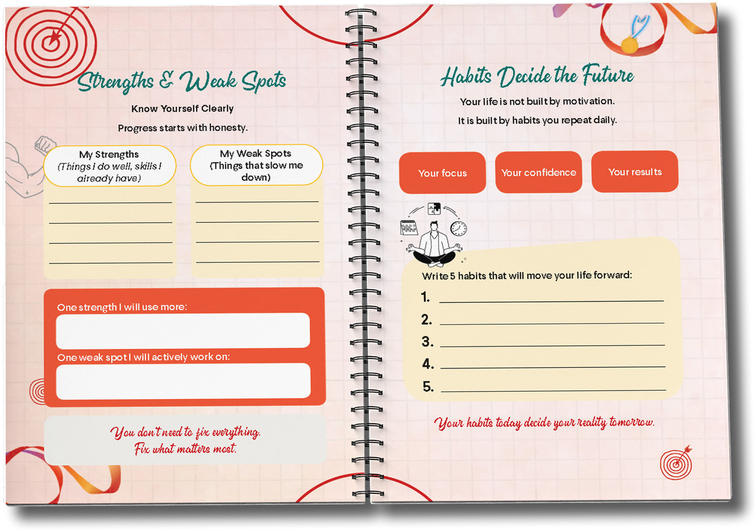 Image of The Comeback Journal | Productivity Journal for Focus, Discipline, Habit Building & Personal Growth | Daily Planner with Reflection, Goal Setting & Progress Tracking