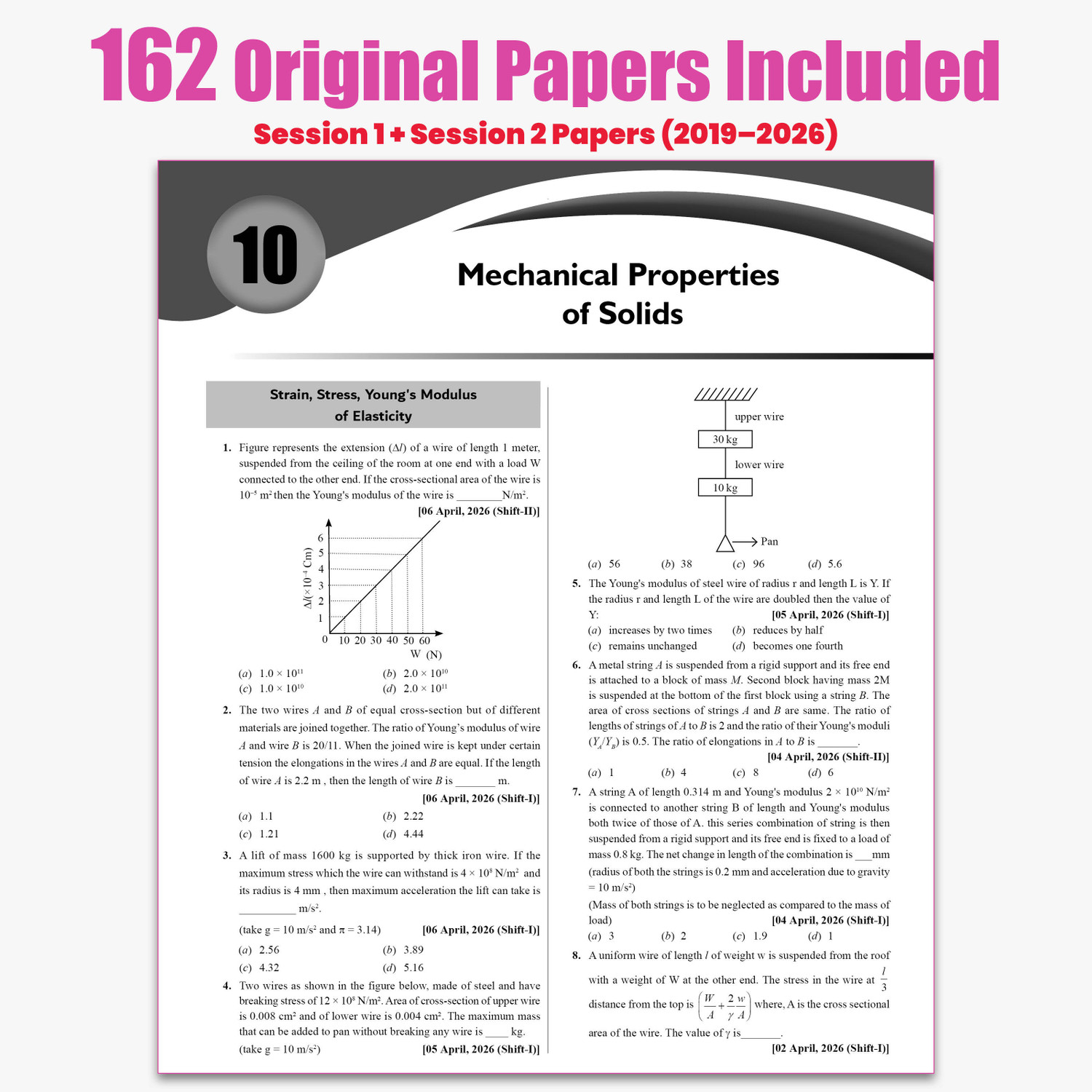 Image of PW JEE Main 8 Years (2019 - 2026) PYQs Physics Chapterwise and Topicwise