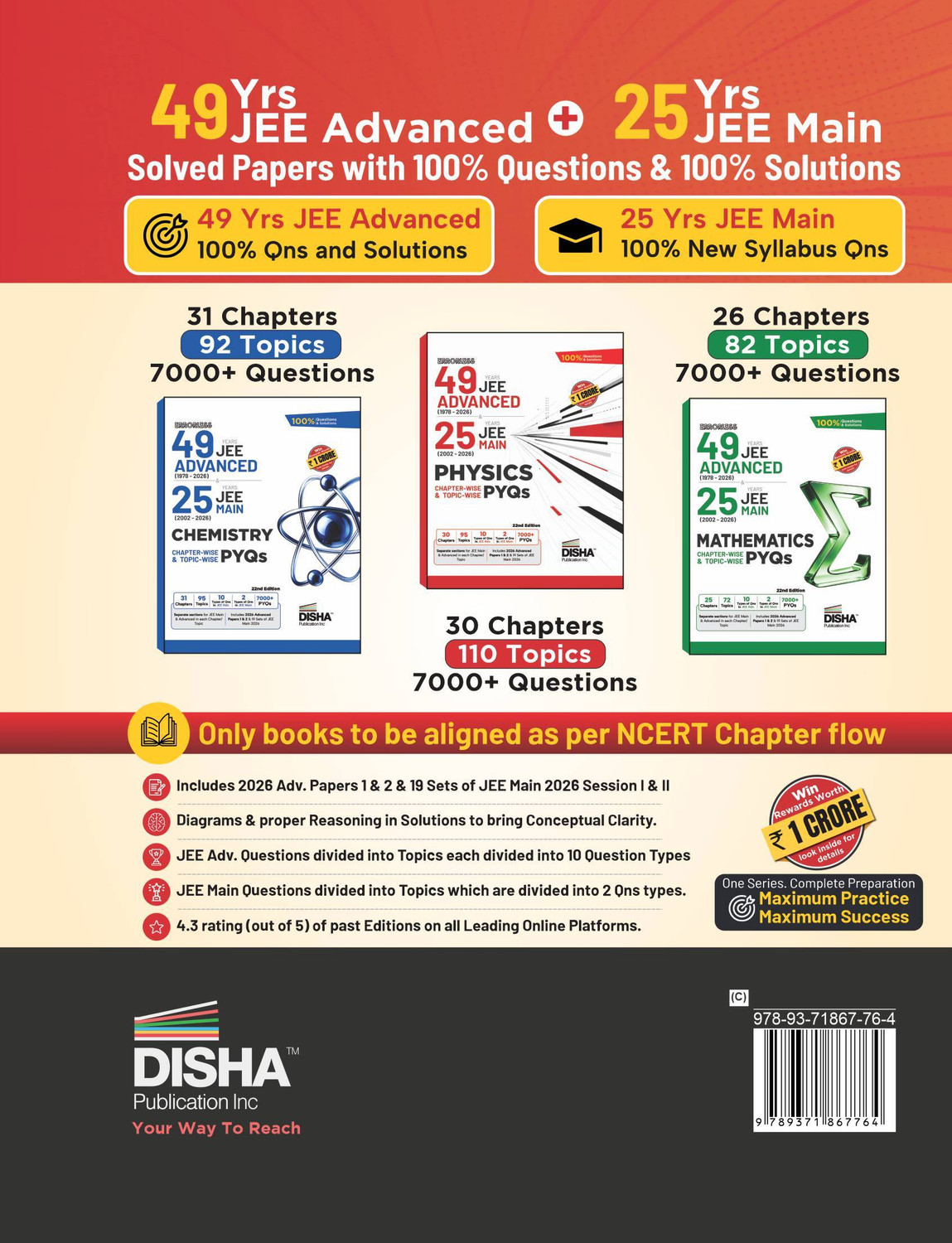Image of Disha PHYSICS Chapterwise 49 Years JEE Advanced (1978 - 2026) & 25 Year JEE Mains (2002 - 2026) PYQs | JEE Advanced PYQ Book 2026