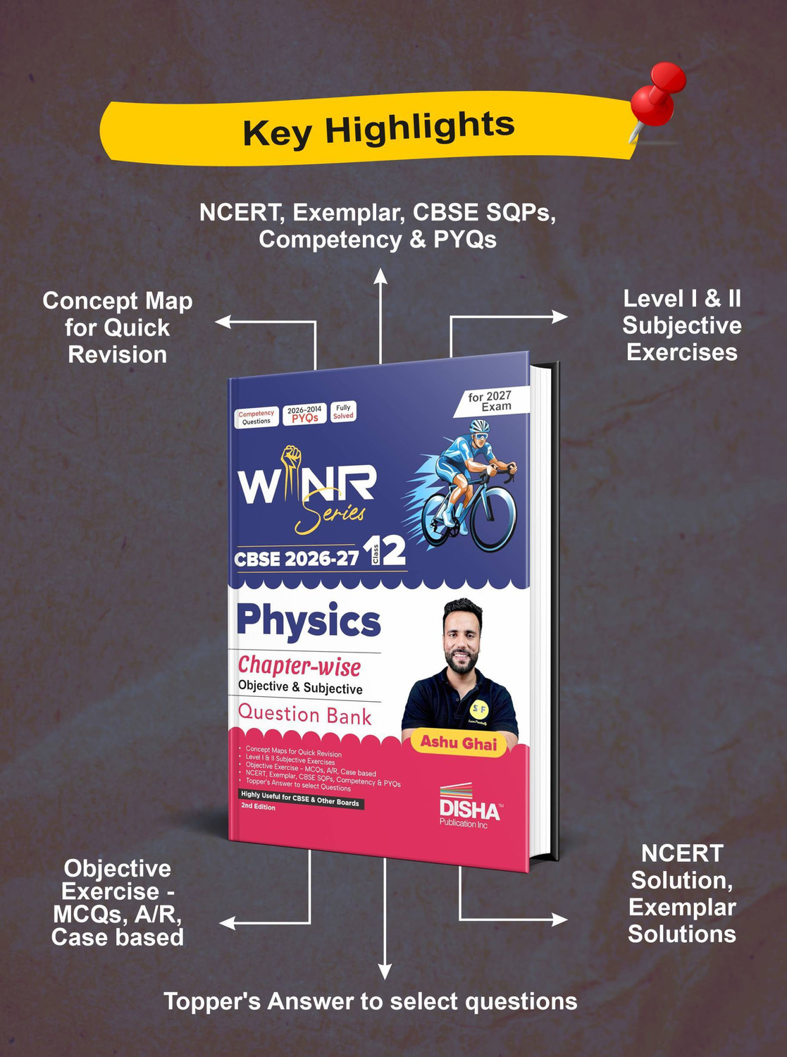 Image of WINR Series CBSE 2026-27 Class 12 Physics Chapter-wise Objective & Subjective Question Bank 2nd Edn | One-shot solution for 2027 Exam | NCERT, Exemplar, SQP, Competency & PYQs | Fully Solved