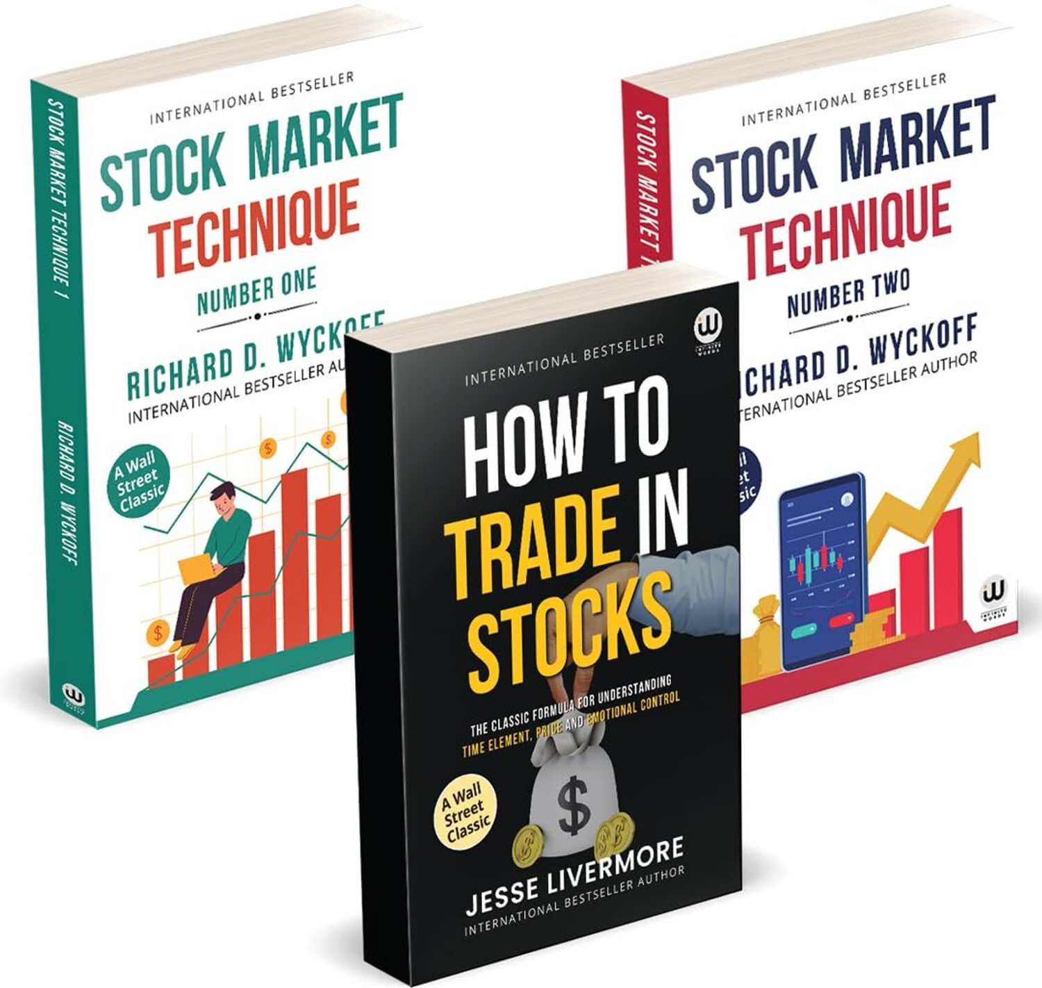 Image of How To Trade In Stocks | Stock Market Technique Book One | Stock Market Technique Book Two | Jesse Livermore | Jesse L. Livermore | Richard D. Wyckoff | English Money Books Combo Gift Pack Set | The Trader's Bible | Trader | Richard D. Wyckoff Book | D | Demille | Studies in Tape Reading | I and Invest in and Bonds | Jesse Livermore's Methods of | Stock Technique: Number One: Two 1 2 | Market Wisdom: Reminiscences of a Operator & | to in the zone intelligent investor market | chart pattern technical analysis | financial markets by | price action share for beginners | wizards option make | benjamin graham | common and uncommon profits | simple investing like journal intraday investment fundamental | i made 2,000,000 breakout crash course | five rules successful coffee can value behavioral | finance thoughtful security | easy swing 51 strategy | zebra dhandho options | riches day attention | volatility pricing future smart concept learn | what learned about from darwin mastermind 10 on poster Hindi Paperback - 18 October 2024