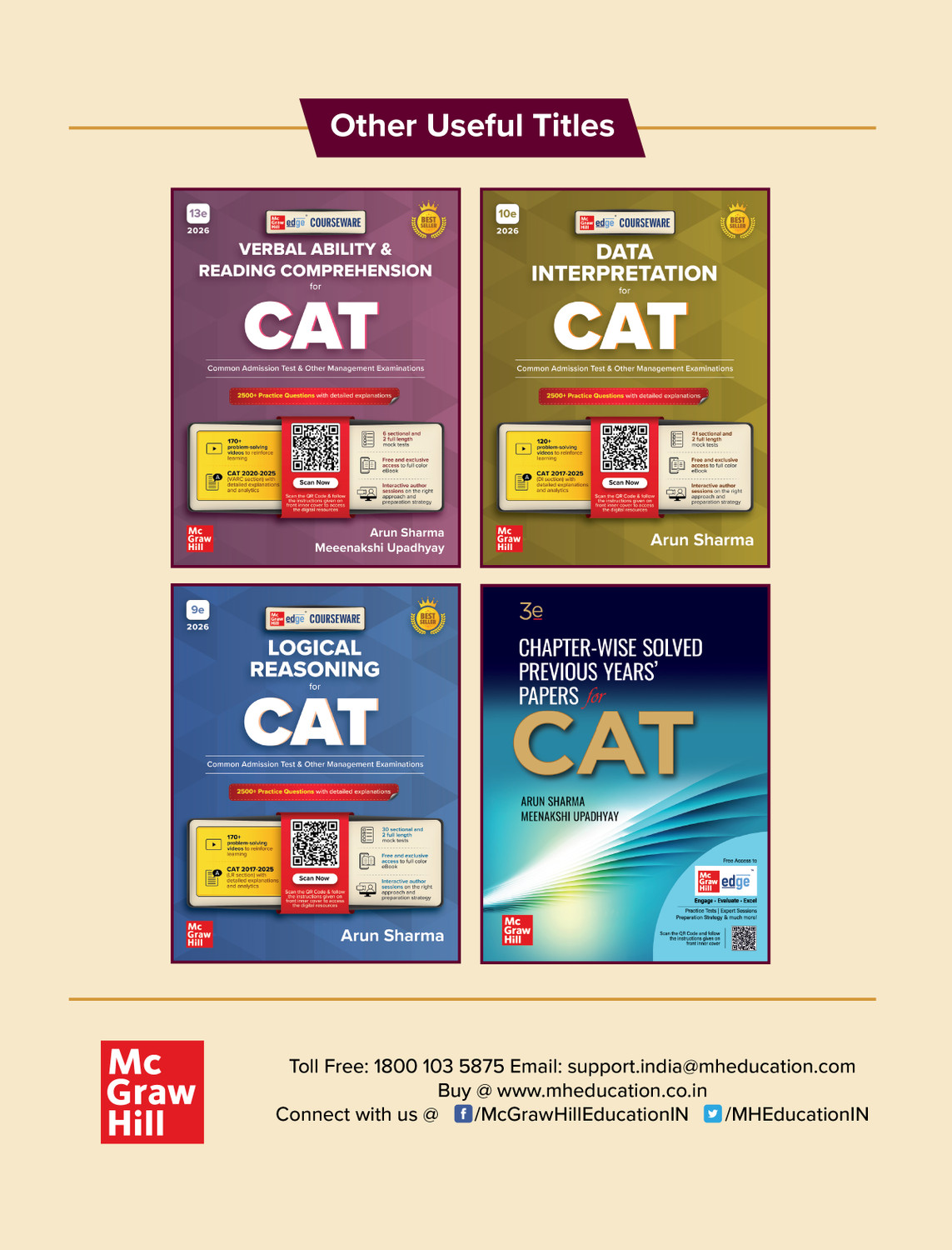Image of Quantitative Aptitude, 13e for CAT 2026 by Arun Sharma | Solved QA PYQs (2020-25) | 4500+ Practice Questions | 240+ Problem-solving Author Videos | 13 Mock & Sectional Tests | Quants Preparation book | MBA