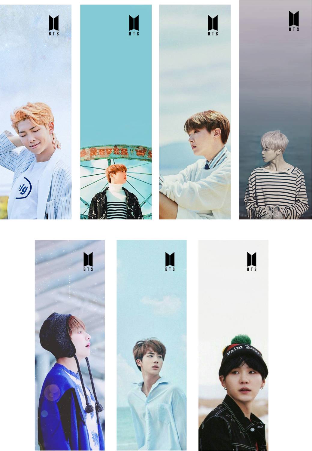 ADI GRAFIX BTS Aesthetic Bookmarks (Pack of 7) Laminated Single