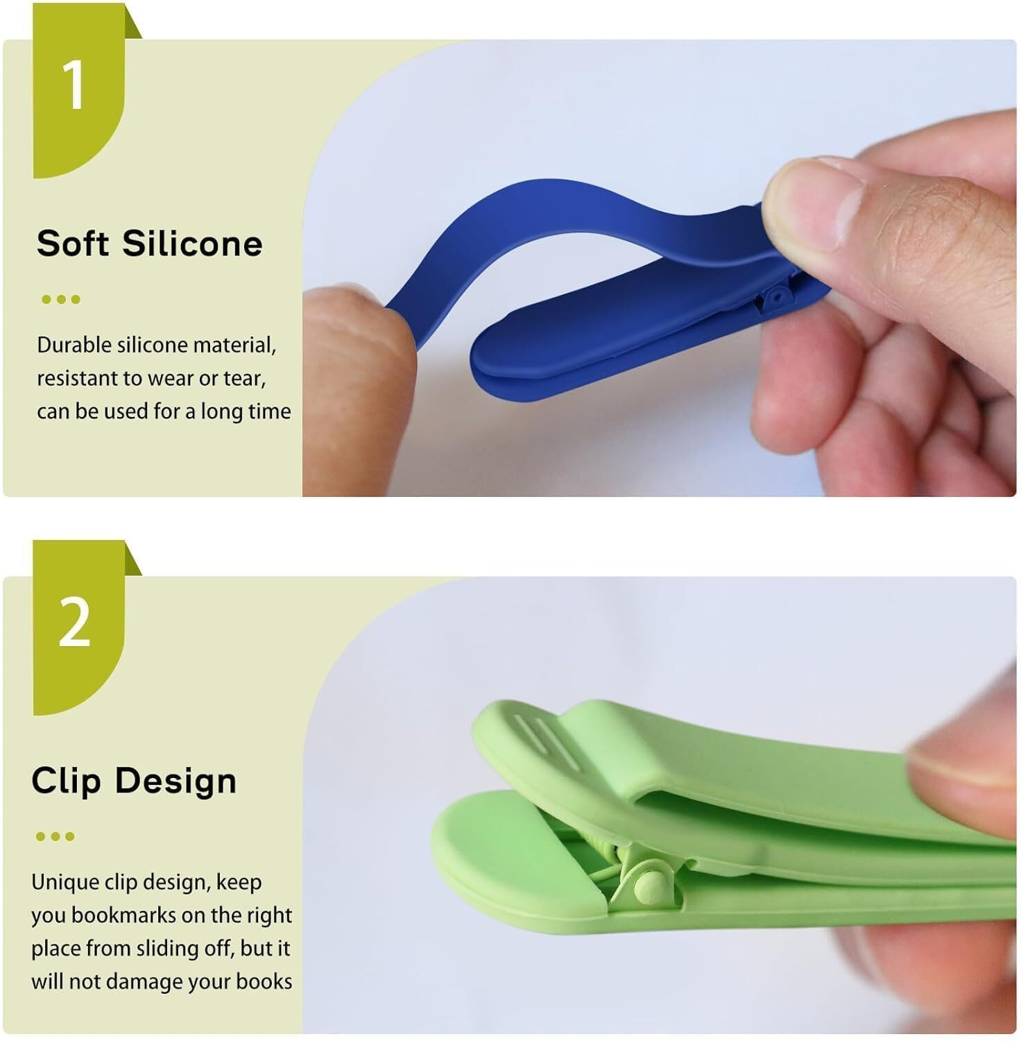 Image of JANKRUT book mark clips with sticky -3PSC Book Page Holder Markers Clip Bookmark