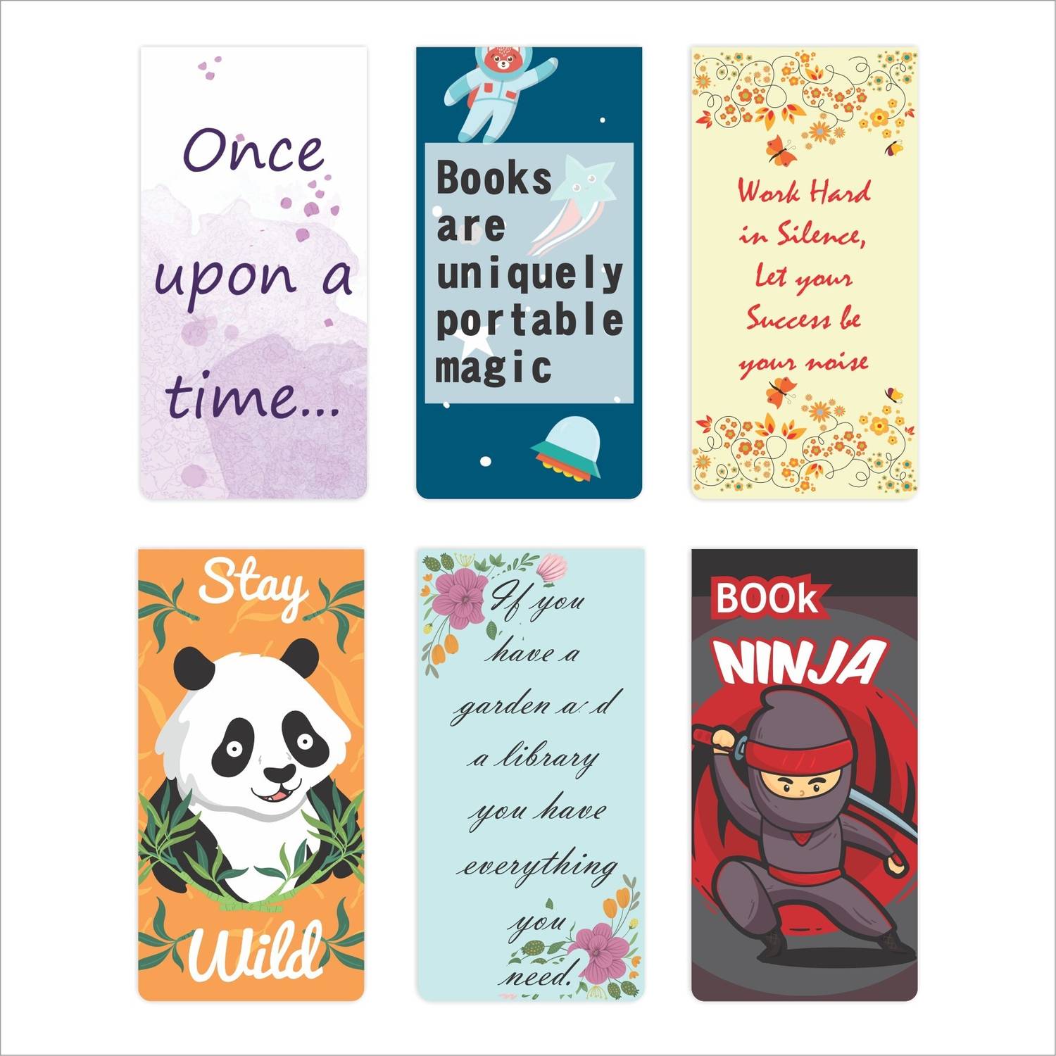bookworm Magnetic Bookmarks | Book Lovers Gift | Gift for Readers | Pack of 6 Magnetic Bookmarks Bookmark